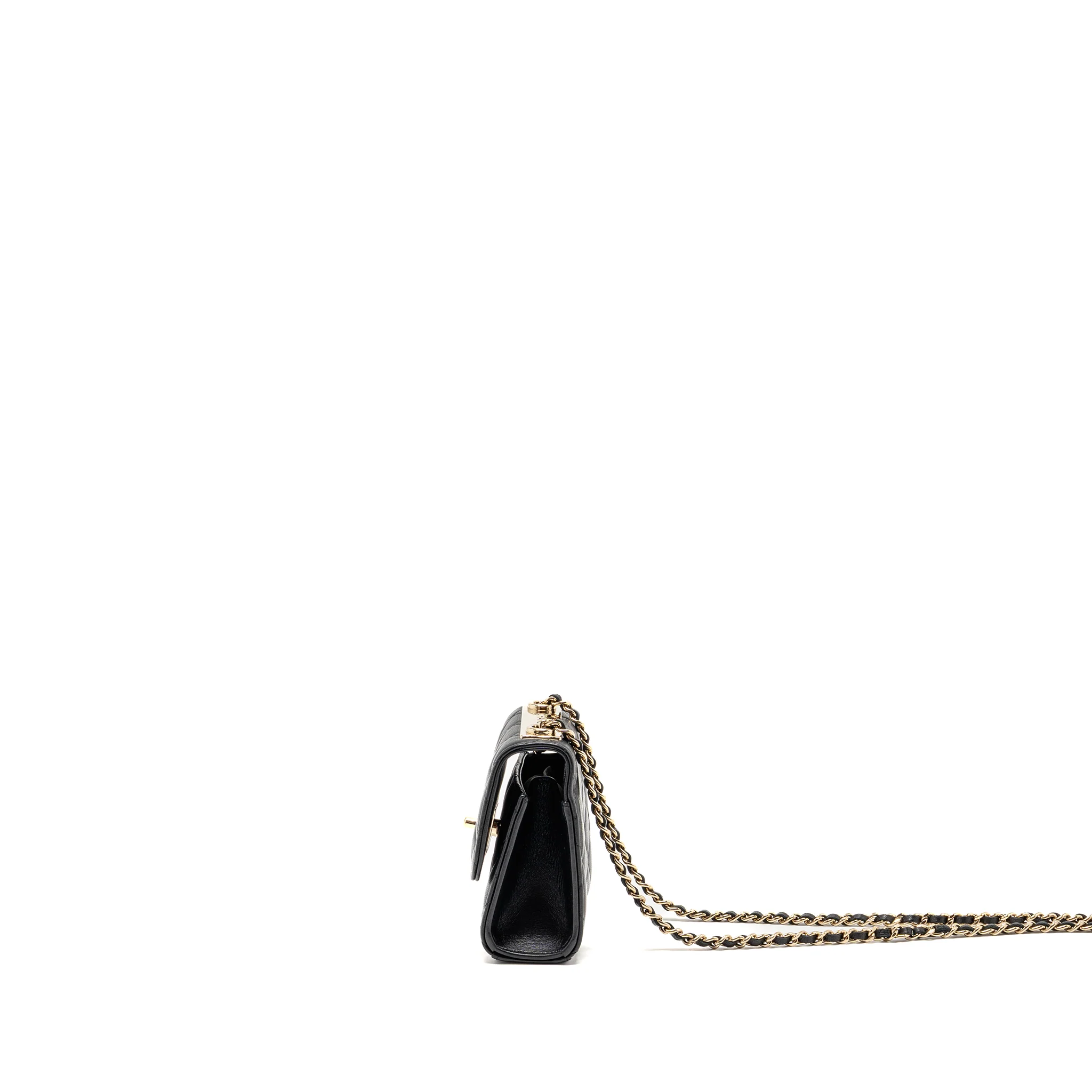 Chanel mini trendy cc clutch with chain lambskin black LGHW - Image 4