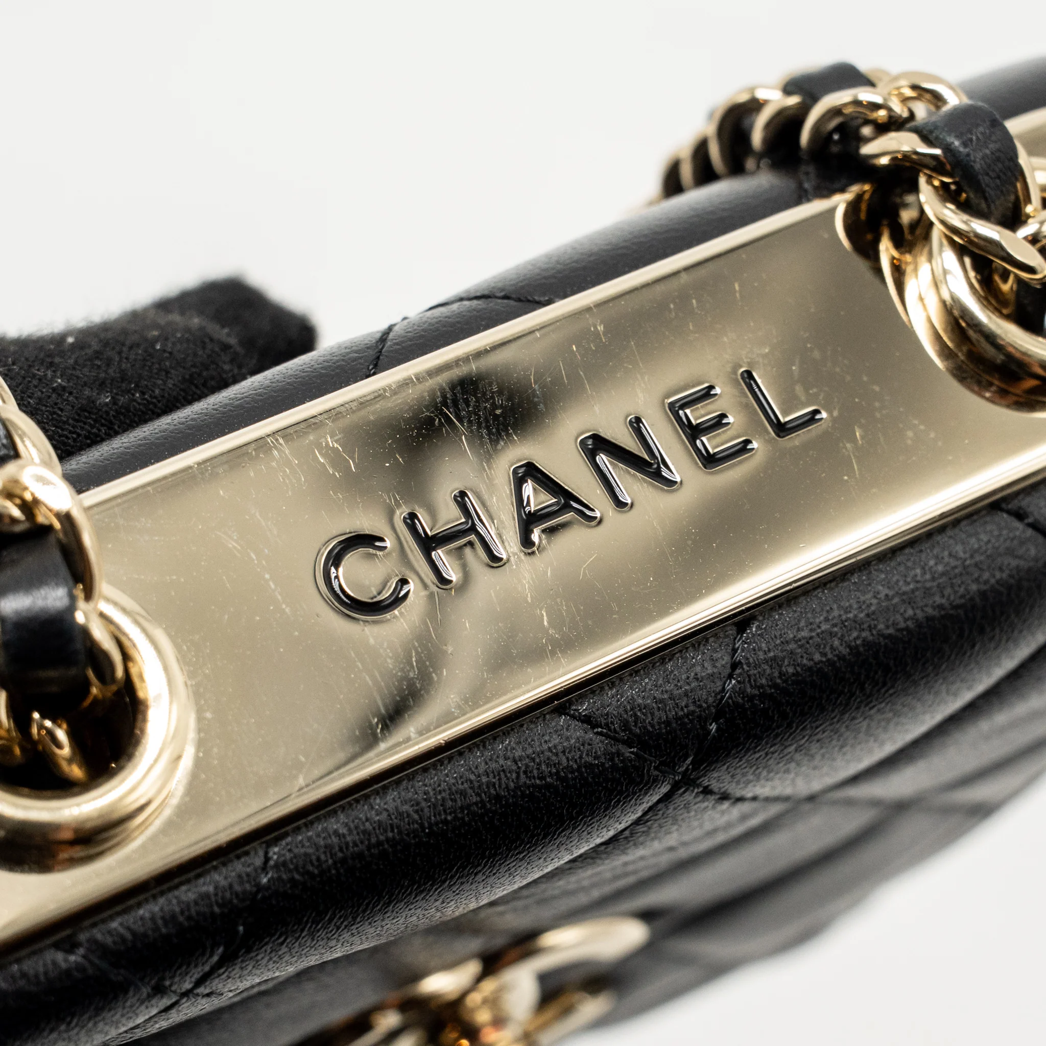 Chanel Mini Trendy CC Clutch with Chain Lambskin Black LGHW (Microchip) - Image 14