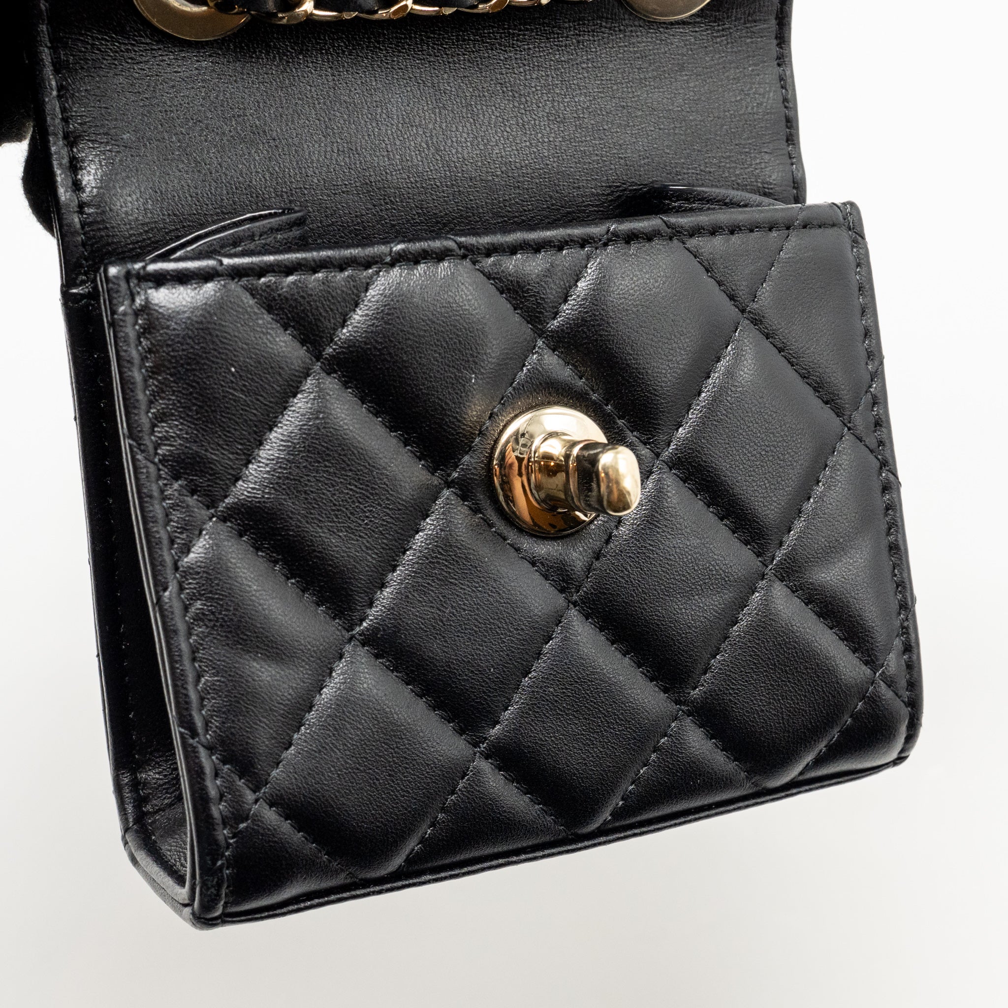 Chanel Mini Trendy CC Clutch with Chain Lambskin Black LGHW (Microchip) - Image 16