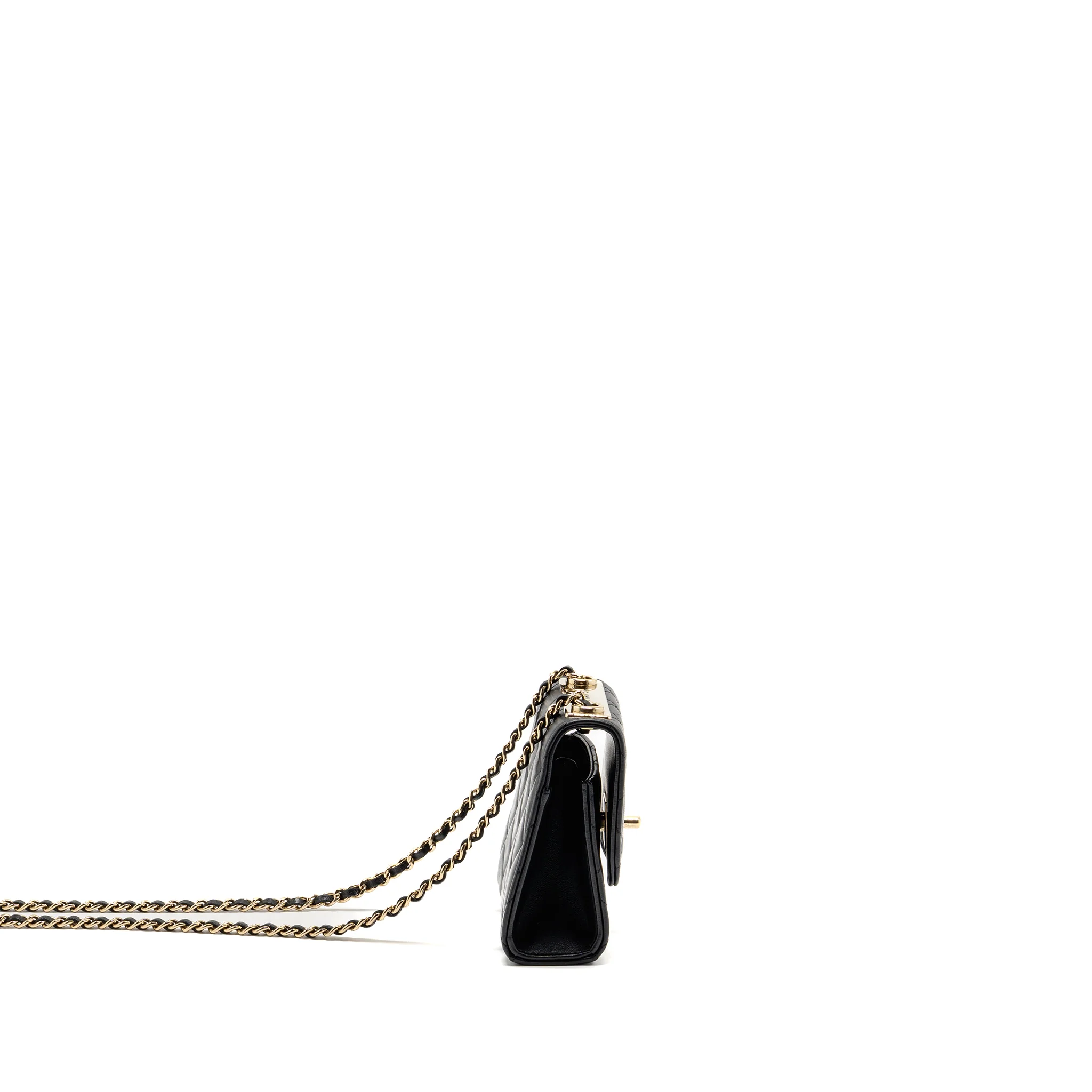 Chanel Mini Trendy CC Clutch with Chain Lambskin Black LGHW (Microchip) - Image 3