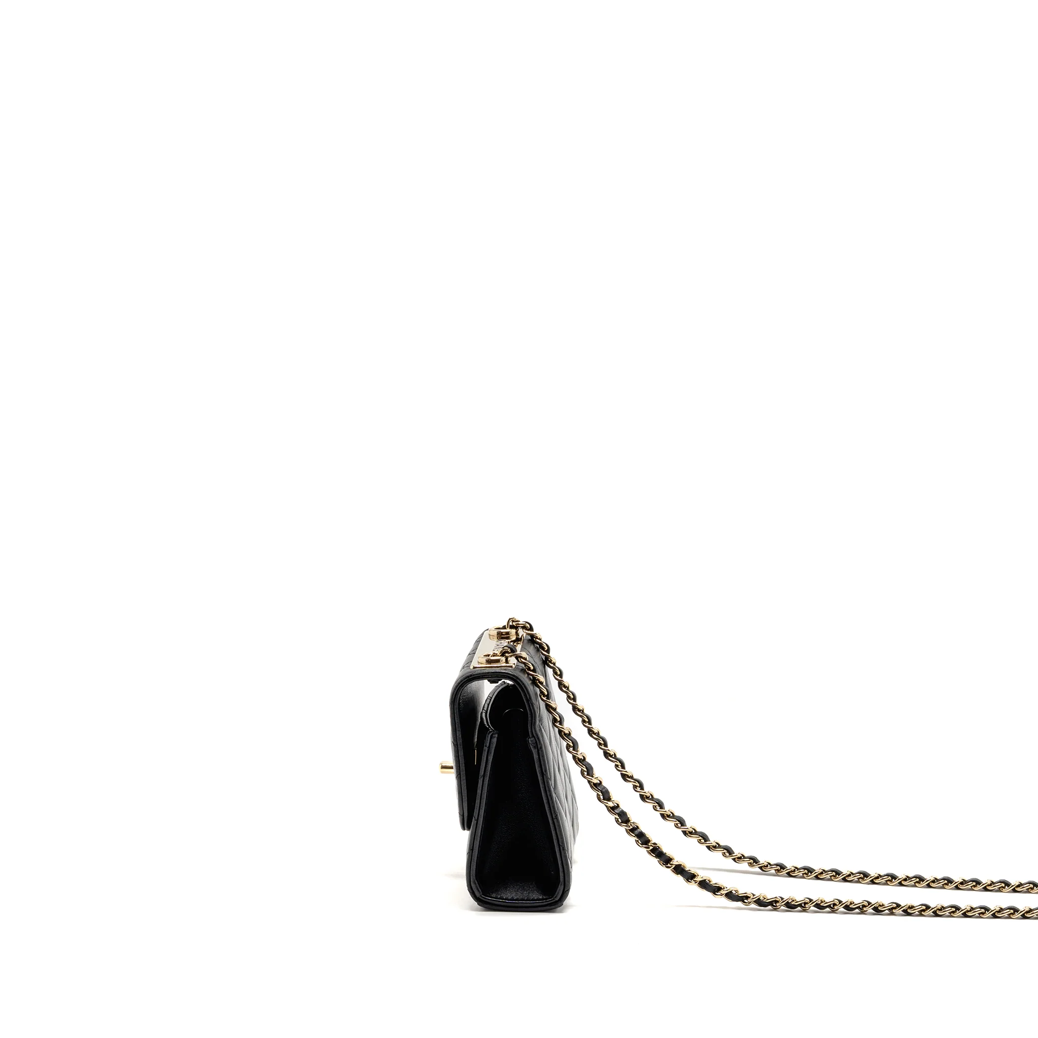 Chanel Mini Trendy CC Clutch with Chain Lambskin Black LGHW (Microchip) - Image 4