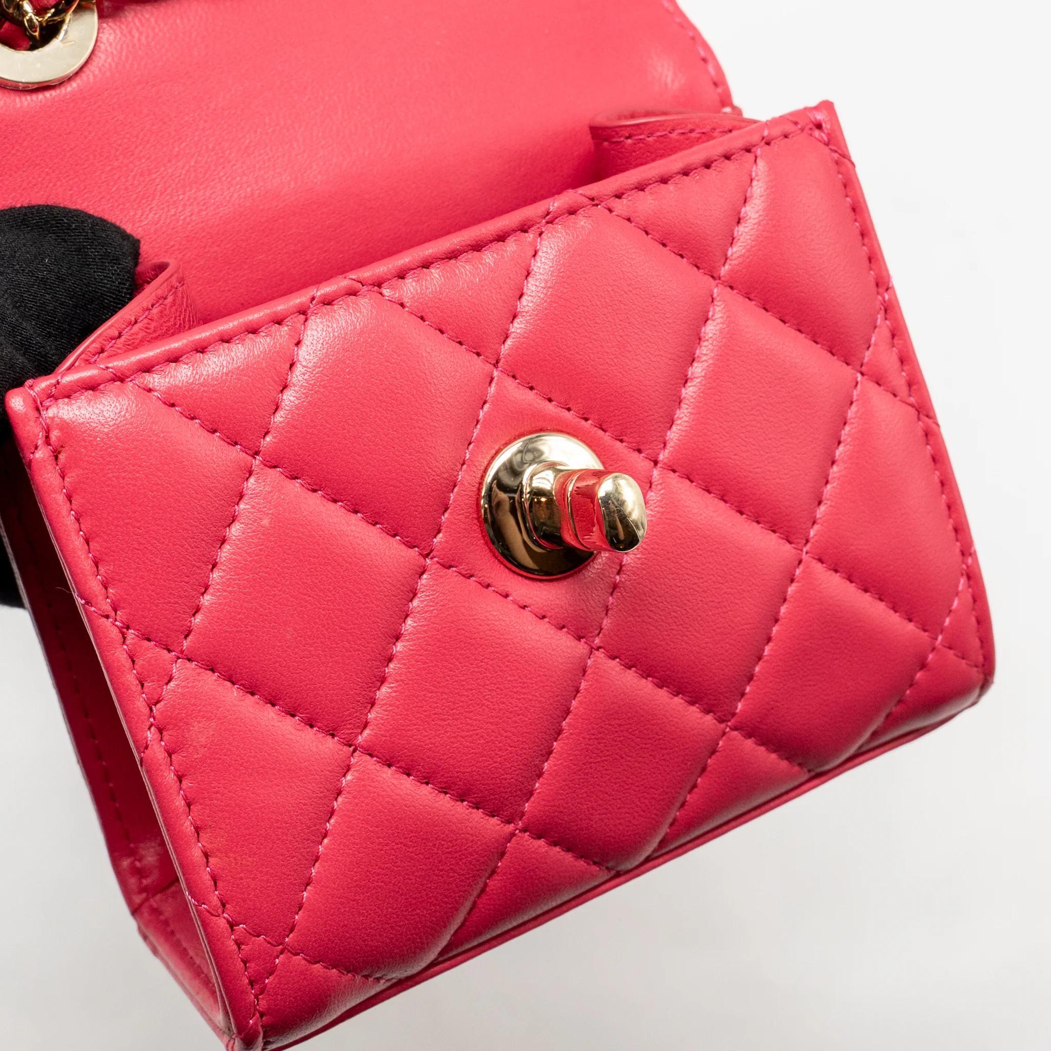 Chanel Mini Trendy CC Clutch with Chain Lambskin Pink LGHW - Image 13