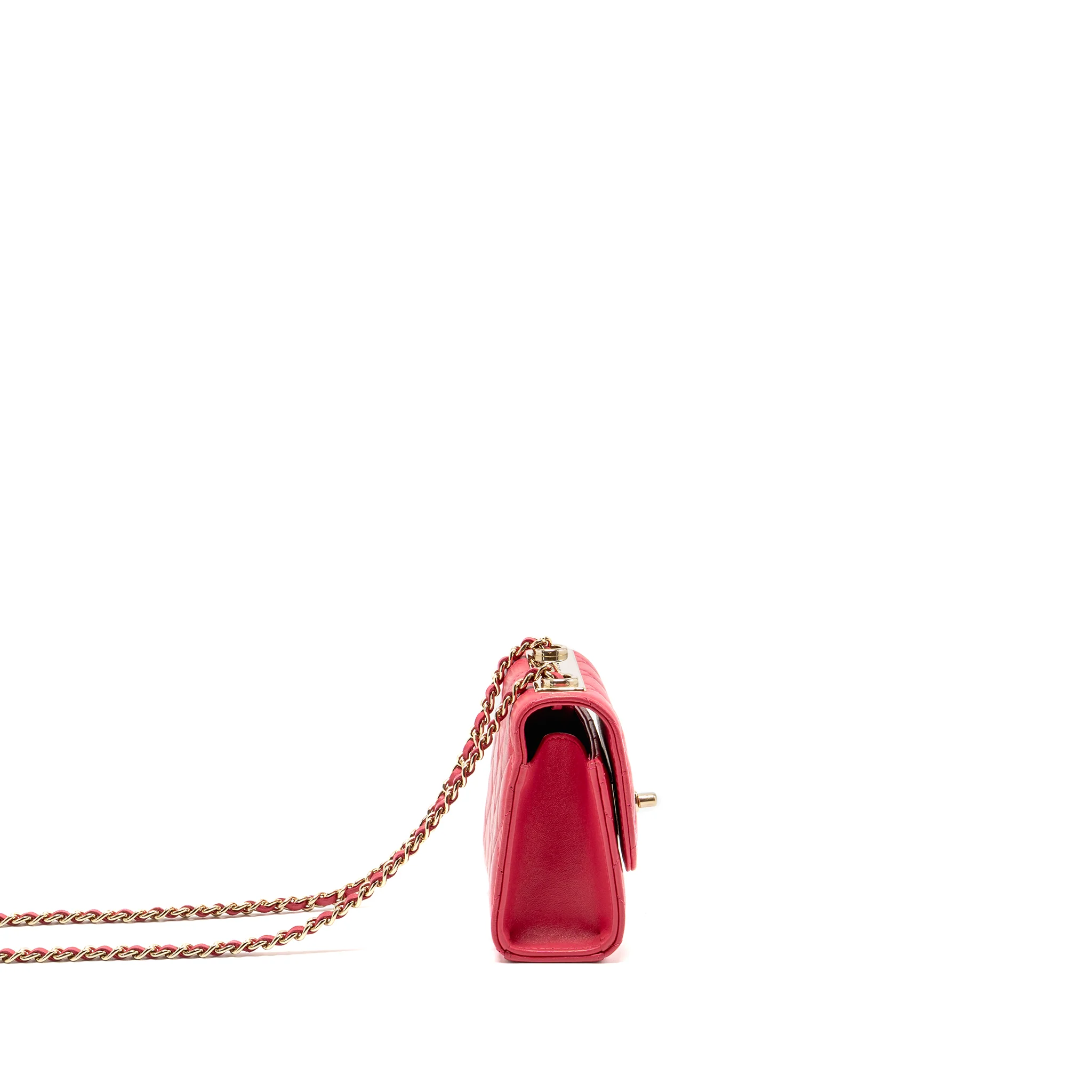 Chanel Mini Trendy CC Clutch with Chain Lambskin Pink LGHW - Image 3