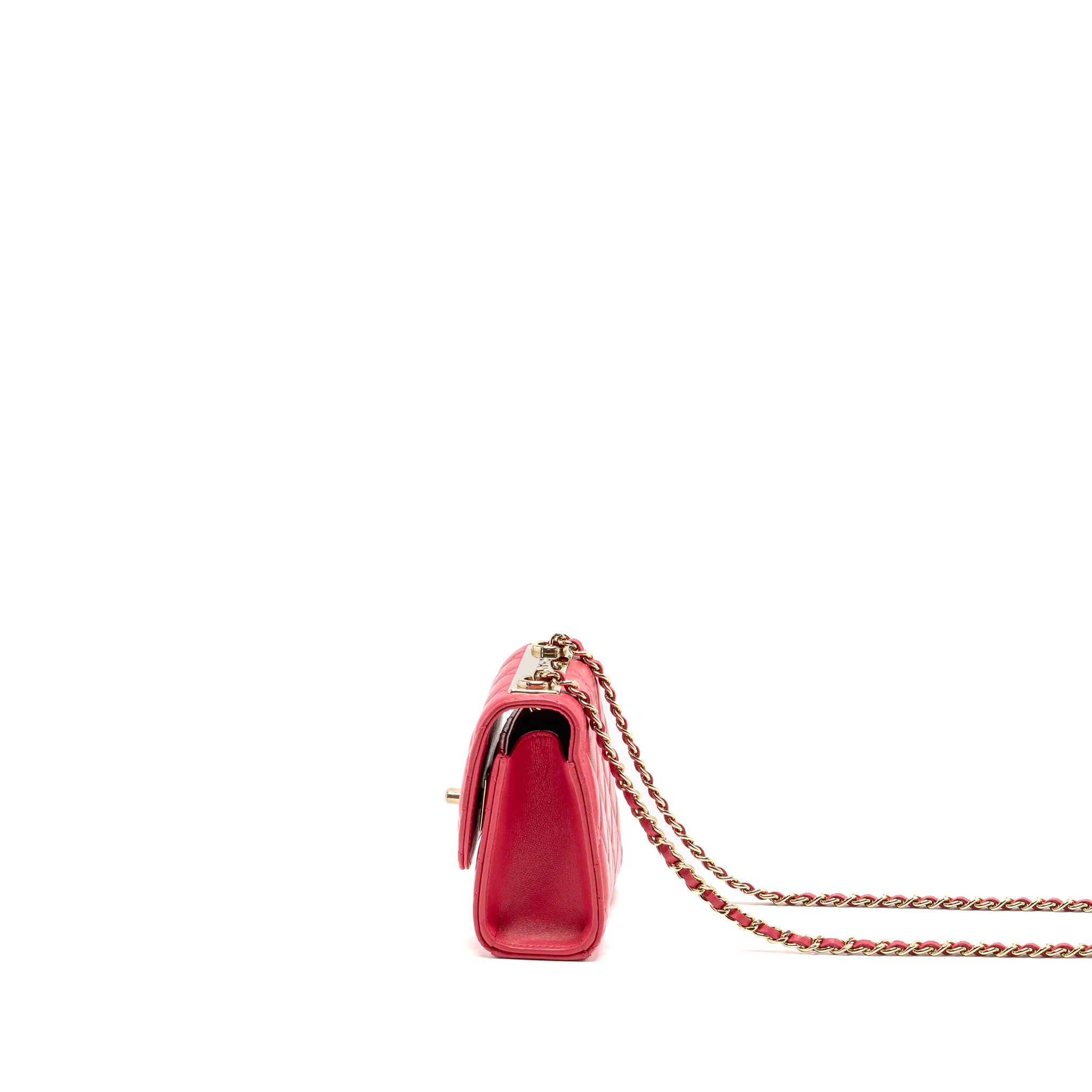 Chanel Mini Trendy CC Clutch with Chain Lambskin Pink LGHW - Image 4
