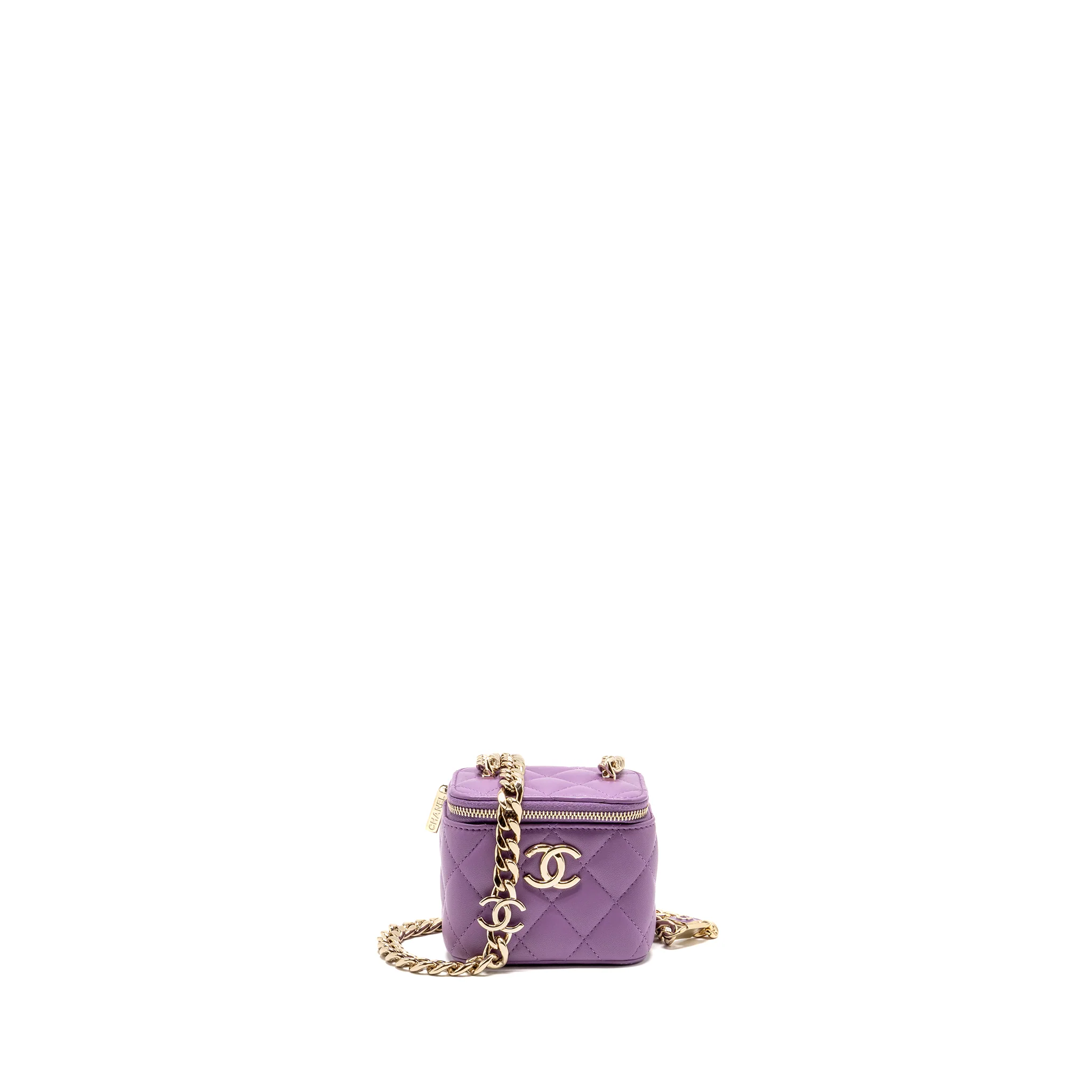Chanel Mini Vanity Case with Giant Chain Lambskin Purple LGHW