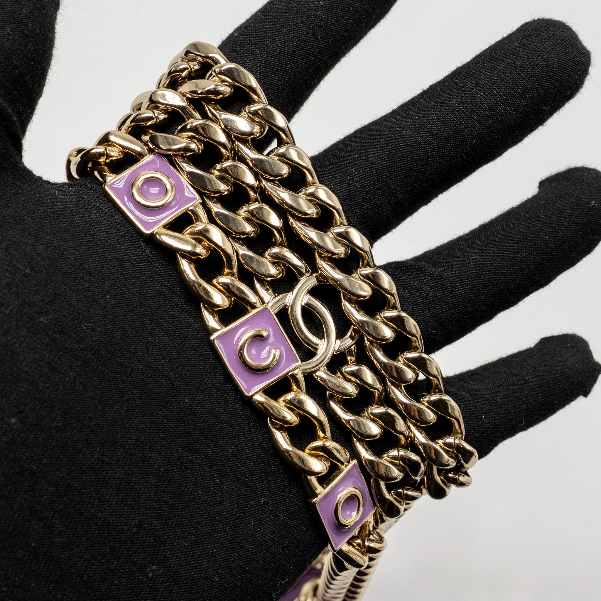 Chanel Mini Vanity Case with Giant Chain Lambskin Purple LGHW - Image 18