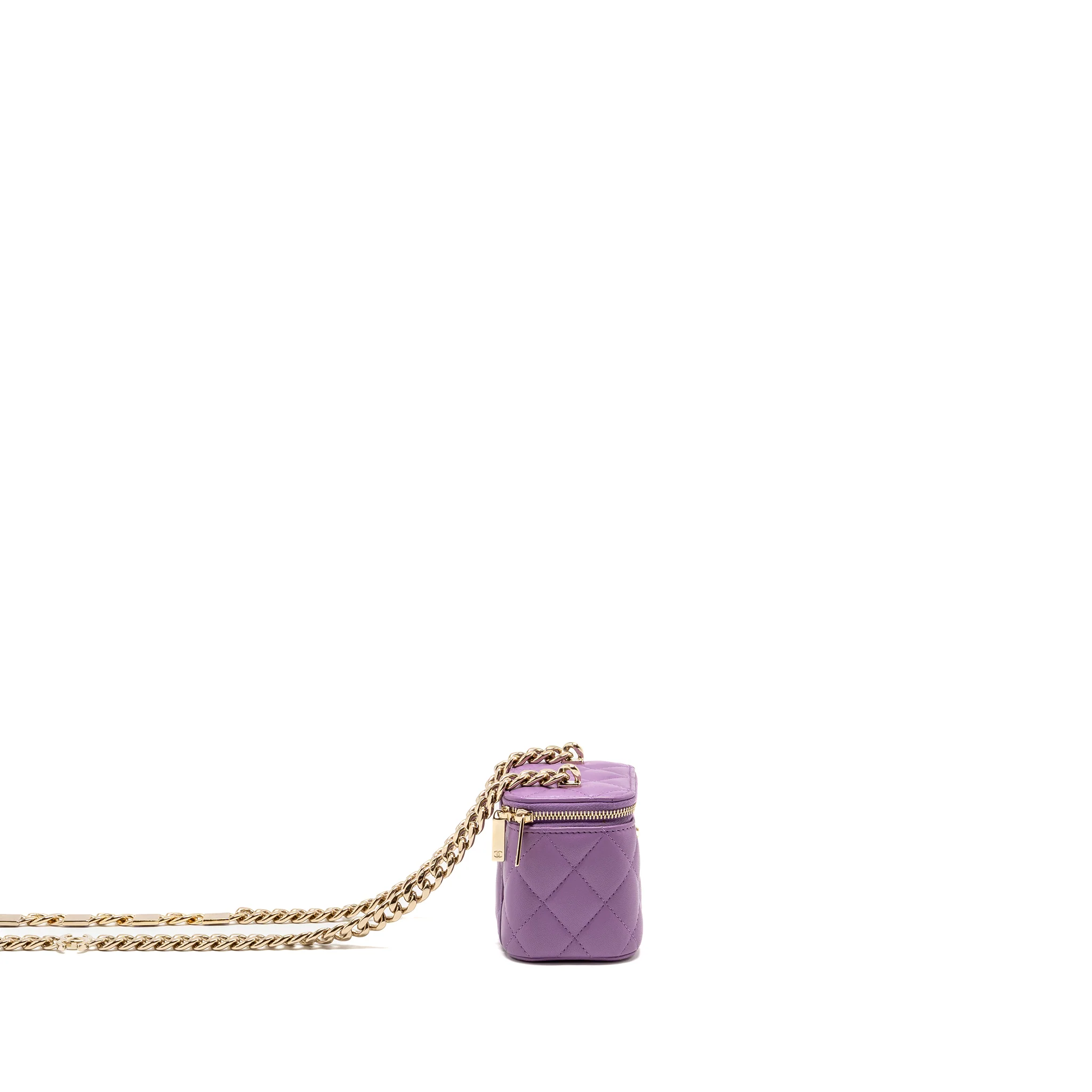 Chanel Mini Vanity Case with Giant Chain Lambskin Purple LGHW - Image 3