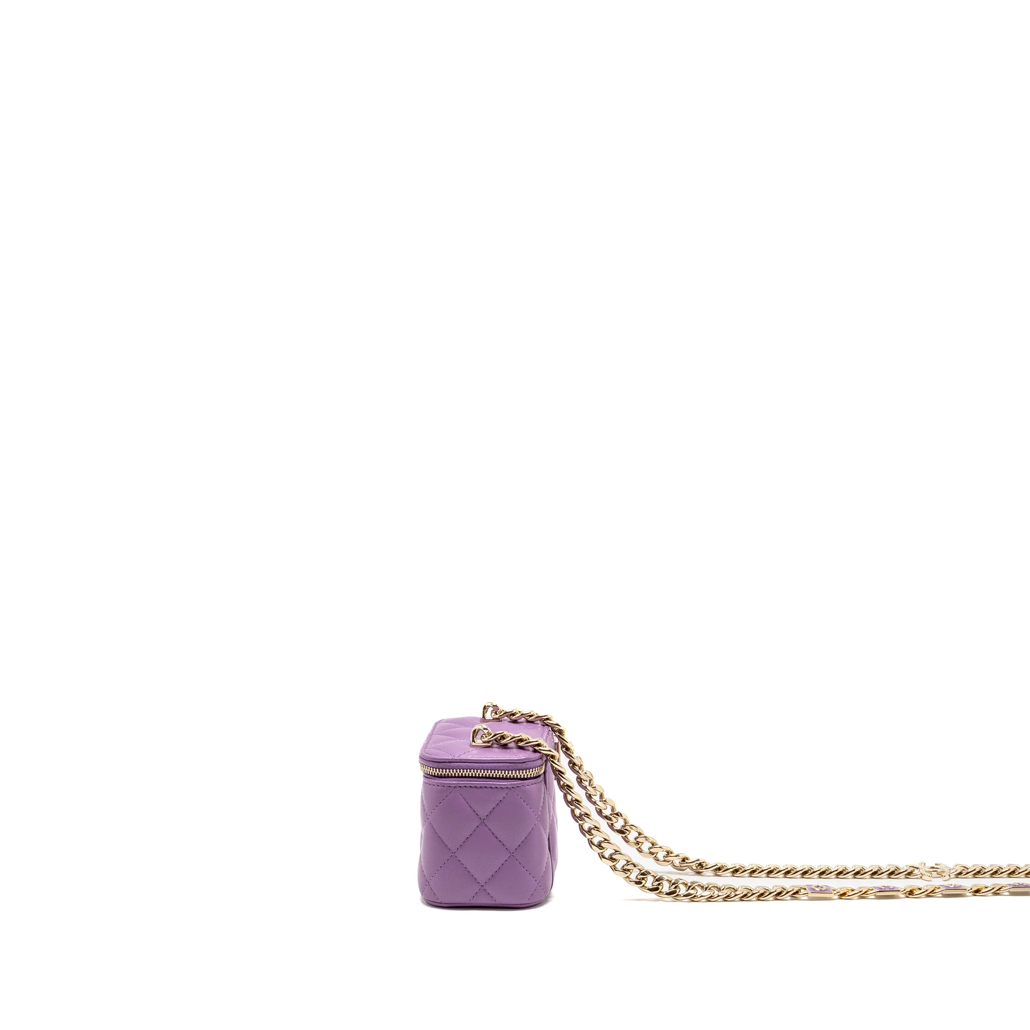 Chanel Mini Vanity Case with Giant Chain Lambskin Purple LGHW - Image 4