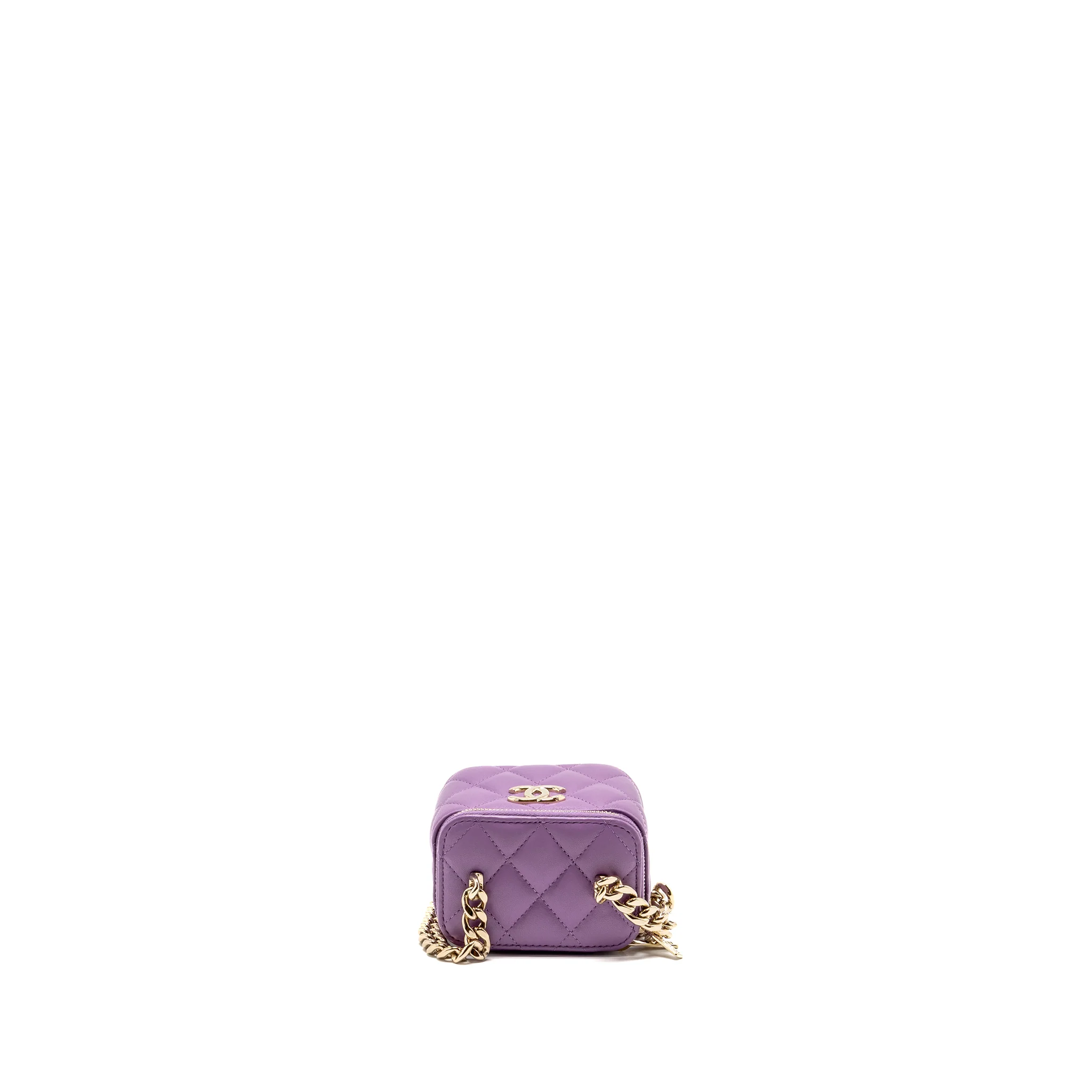Chanel Mini Vanity Case with Giant Chain Lambskin Purple LGHW - Image 5