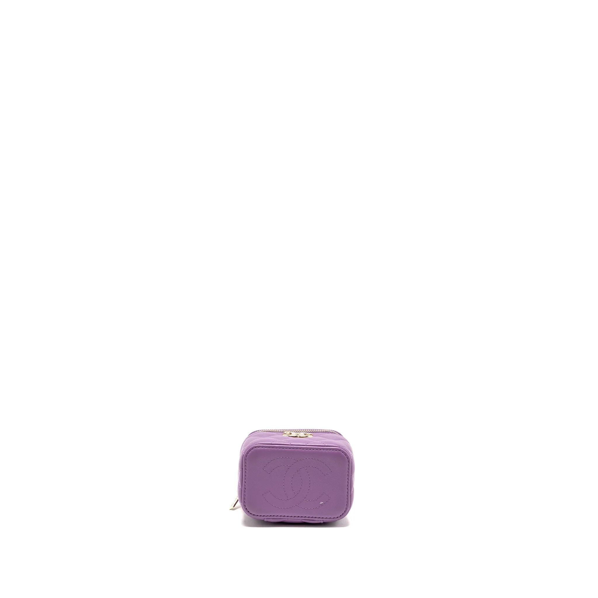 Chanel Mini Vanity Case with Giant Chain Lambskin Purple LGHW - Image 6