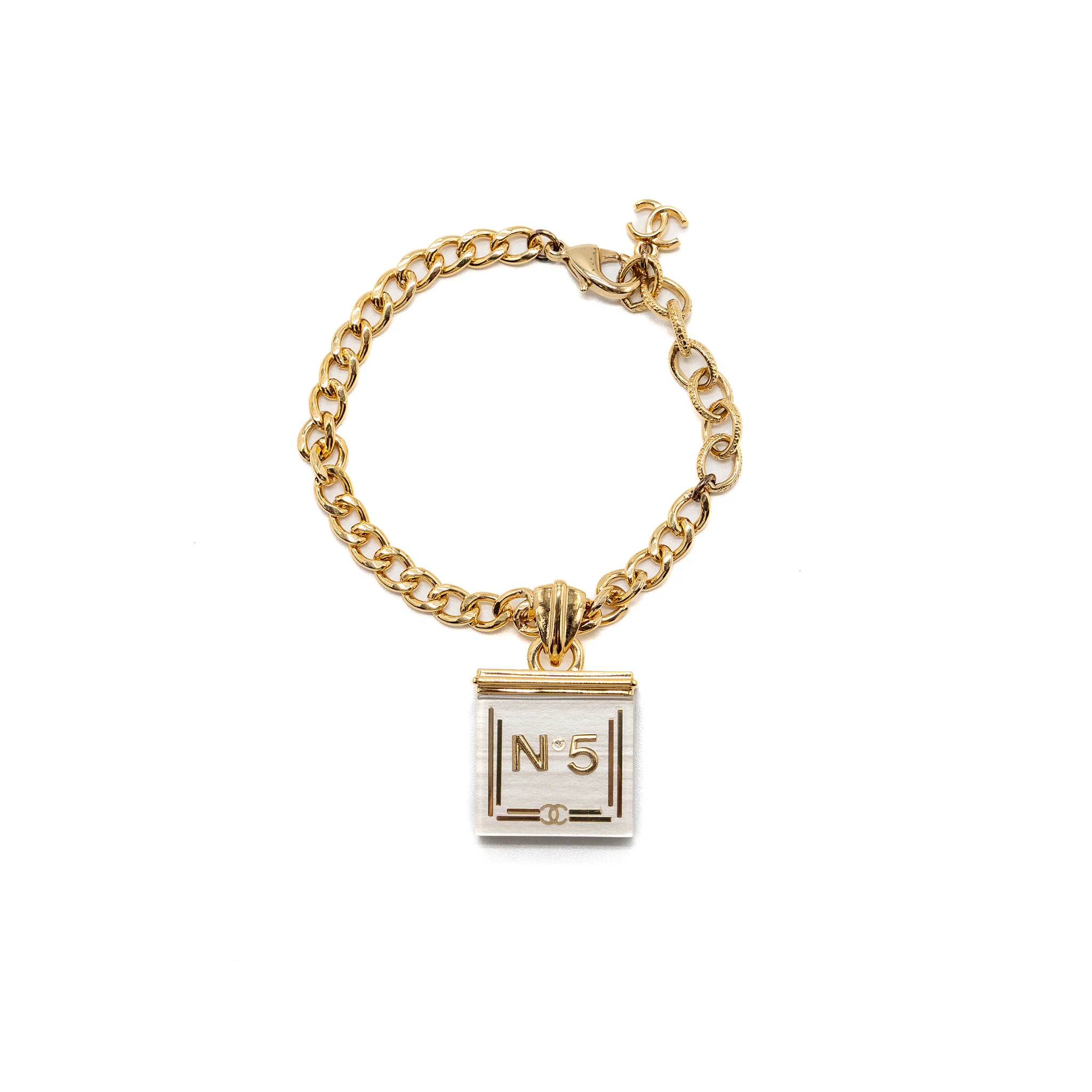 Chanel No.5 chain bracelet black / white GHW - Image 2