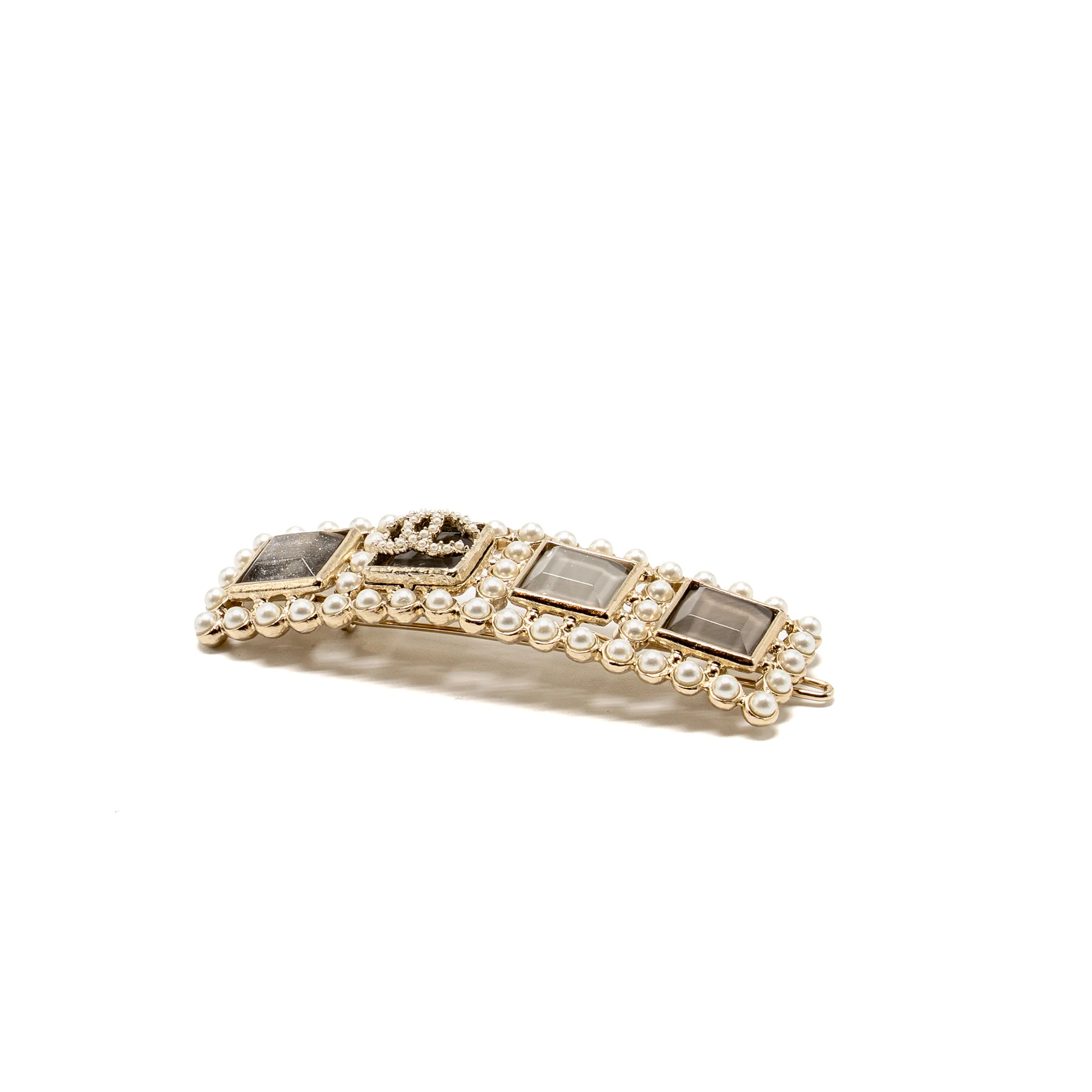 Chanel pearl & cc logo brooch light gold tone - Image 2