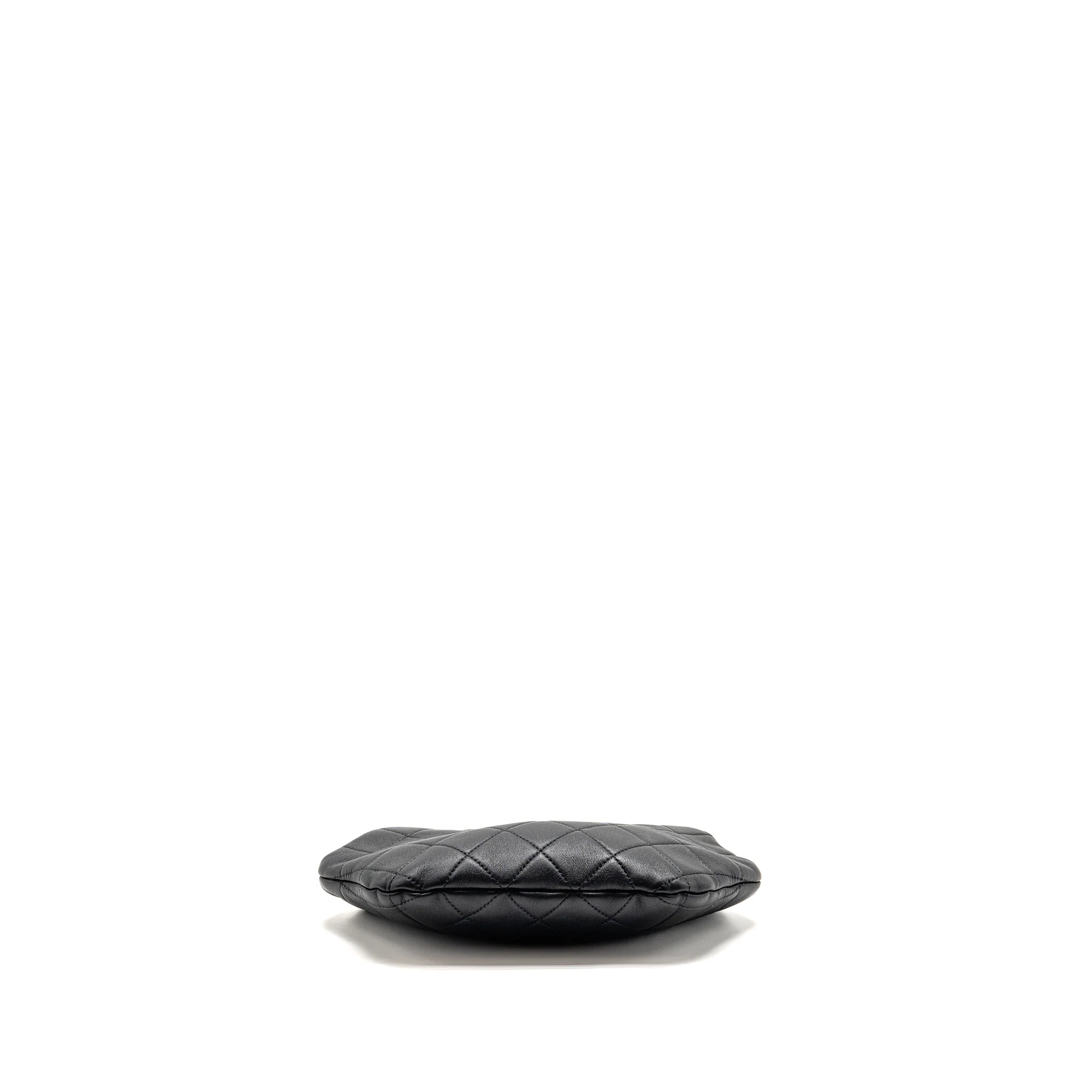 Chanel Pearl Crown Handle Clutch Lambskin Black GHW (Microchip) - Image 6