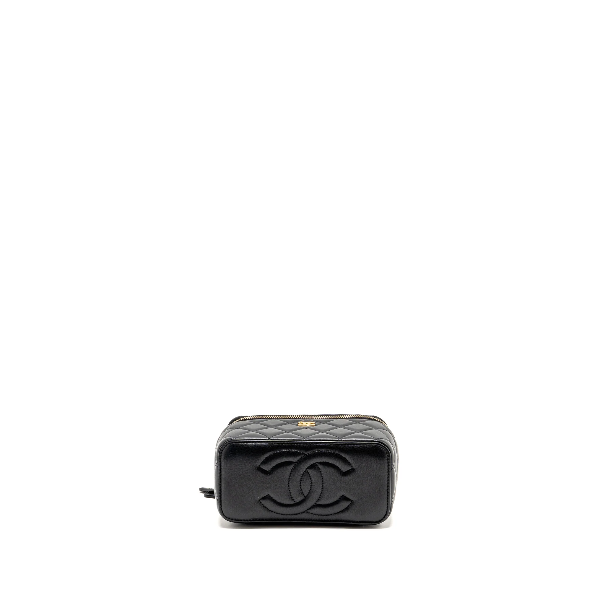 Chanel Pearl Crush Long Vanity Case Lambskin black GHW (Microchip) - Image 6