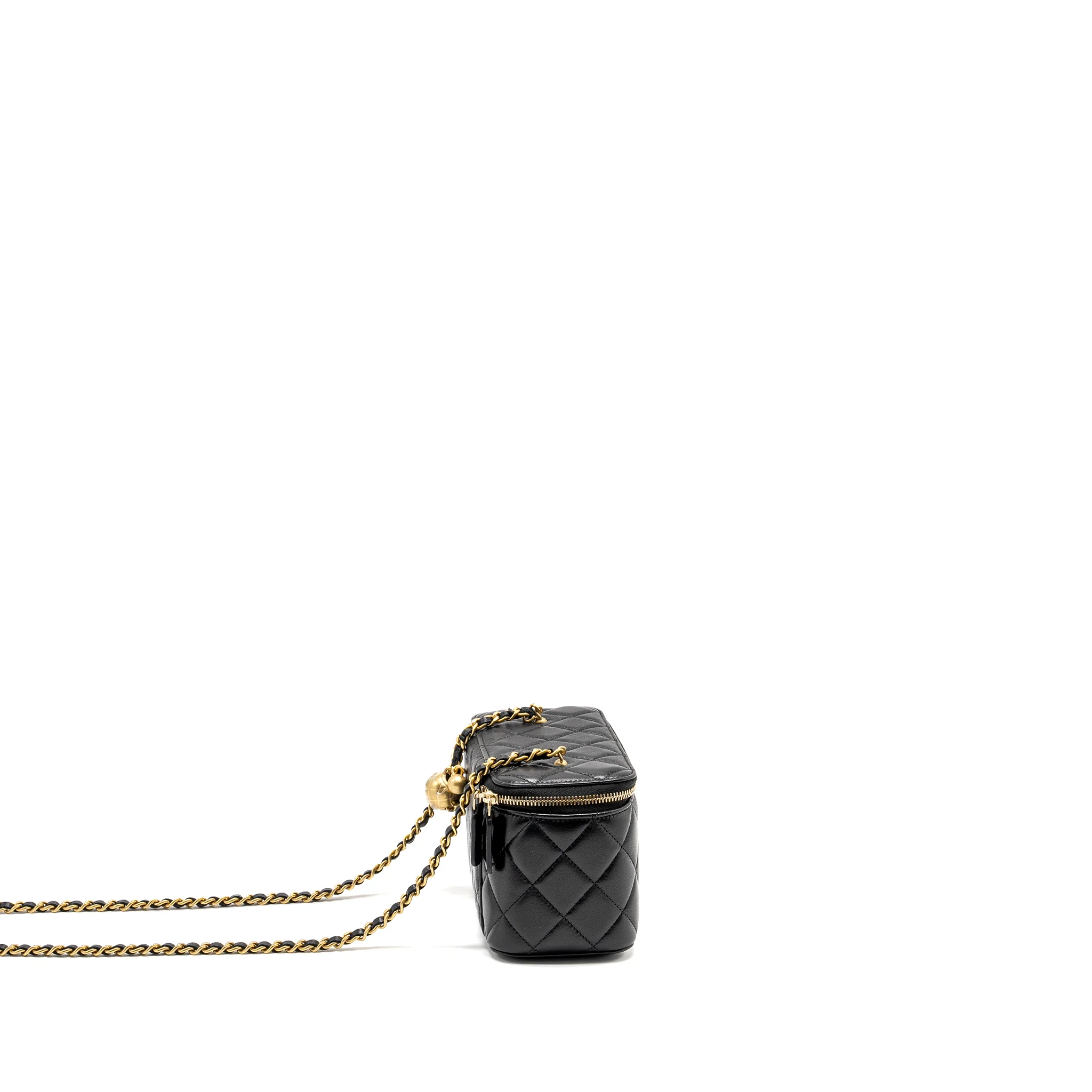 Chanel Pearl Crush Long Vanity Case Lambskin Black GHW (Microchip) - Image 3