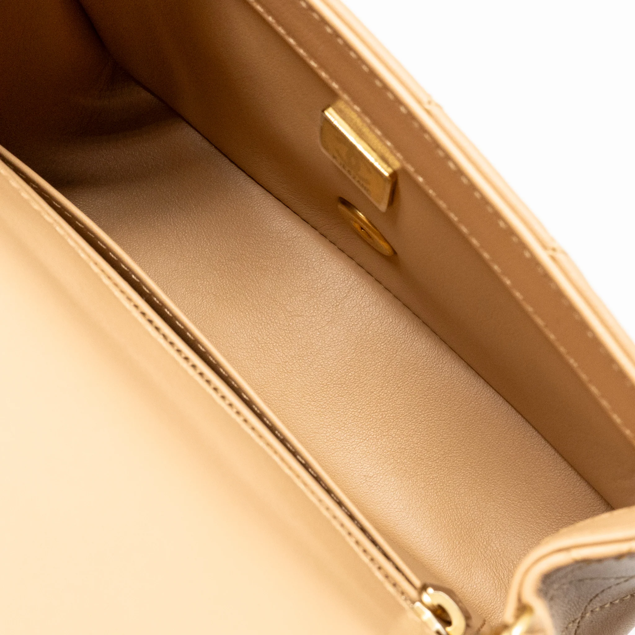 Chanel Pearl Crush Mini Rectangular Flap Bag Lambskin Beige GHW (Microchip) - Image 16