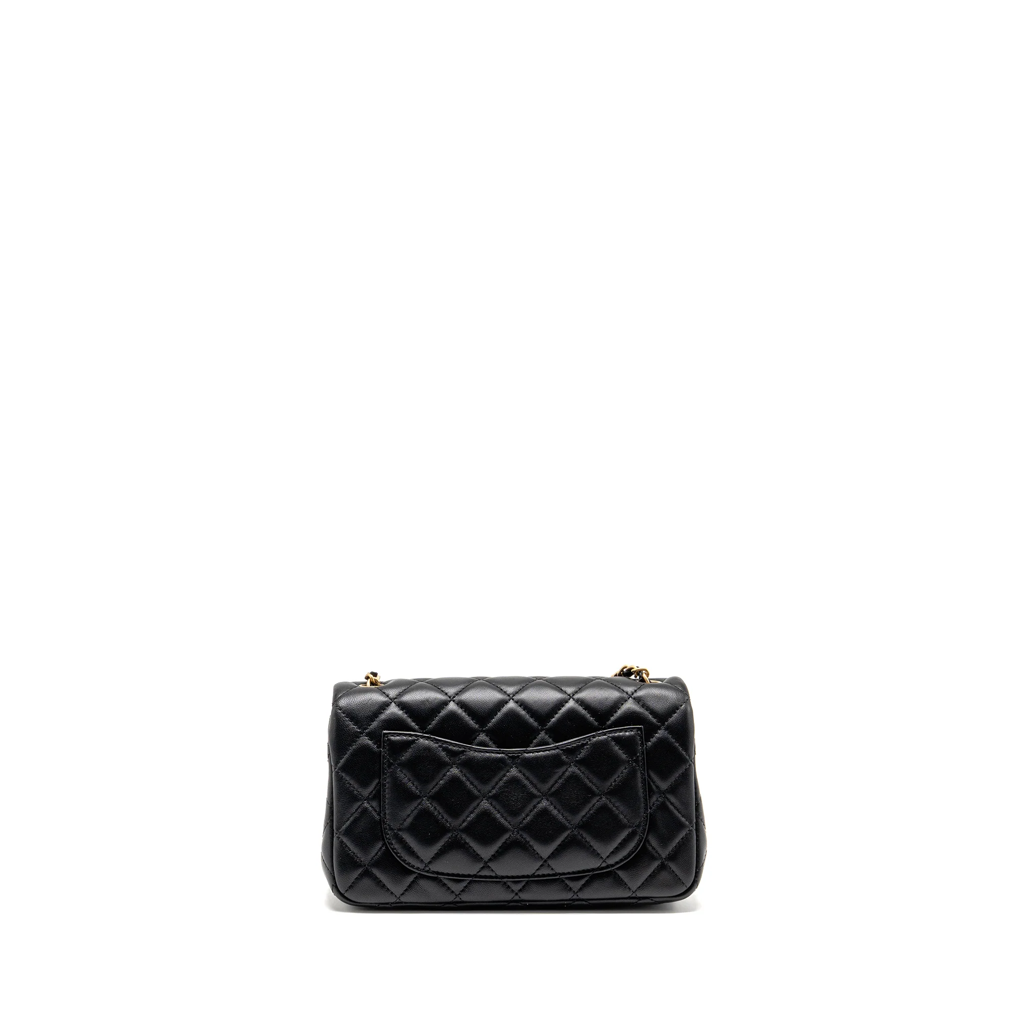 CHANEL Pearl Crush Mini Rectangular Flap Bag Lambskin Black GHW (Microchip) - Image 2