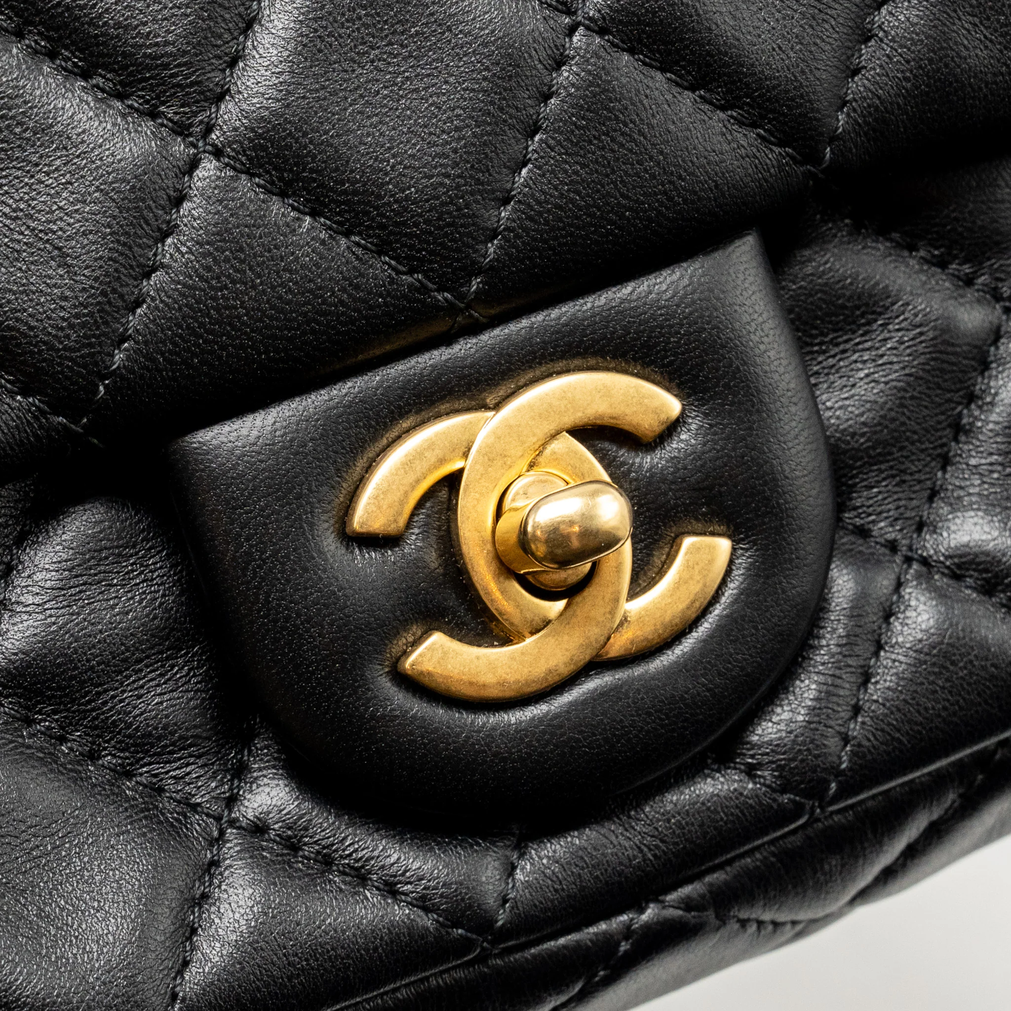 Chanel Pearl Crush Mini Rectangular Flap Bag Lambskin Black GHW (microchip) - Image 12