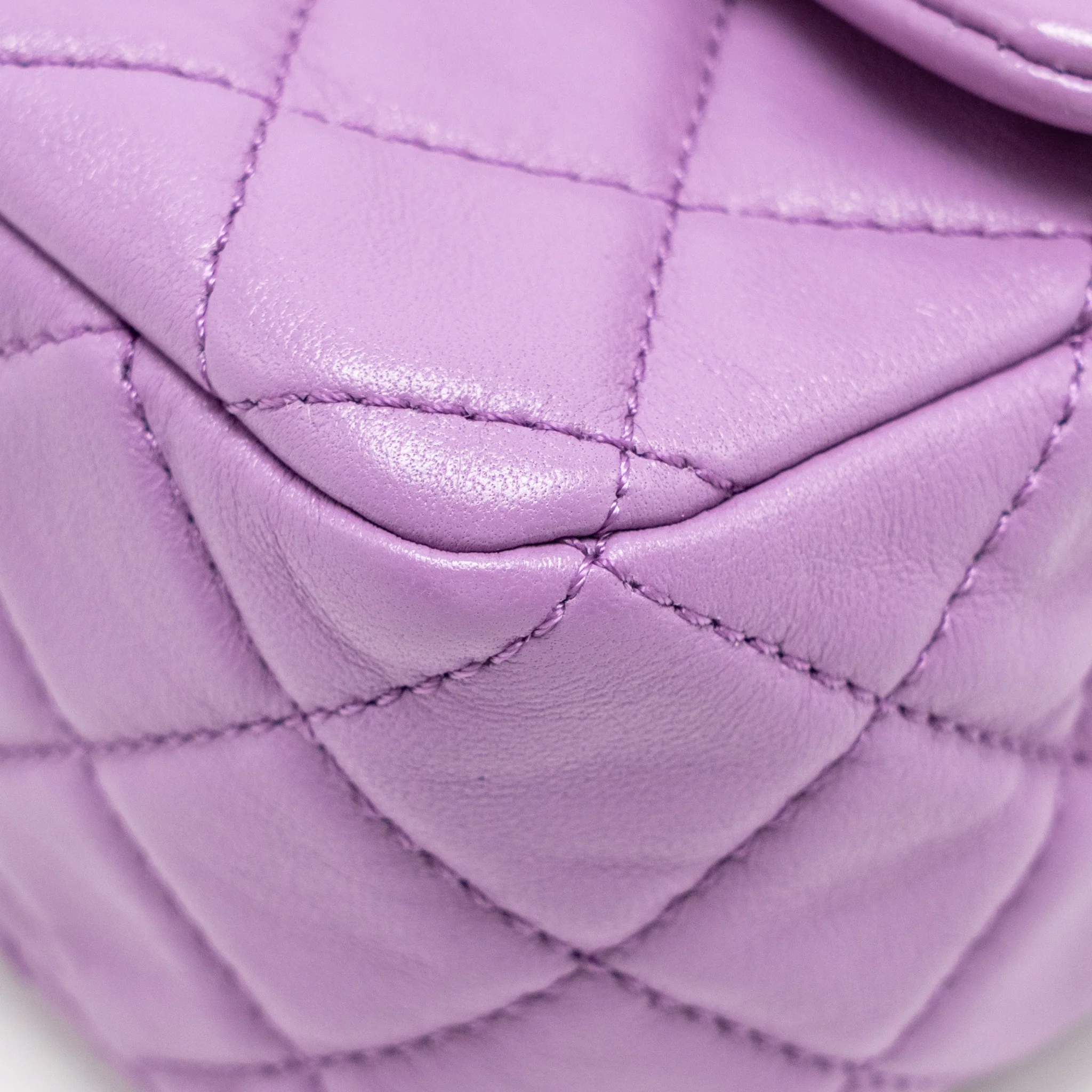 Chanel pearl crush mini rectangular flap bag lambskin purple GHW (Microchip) - Image 8