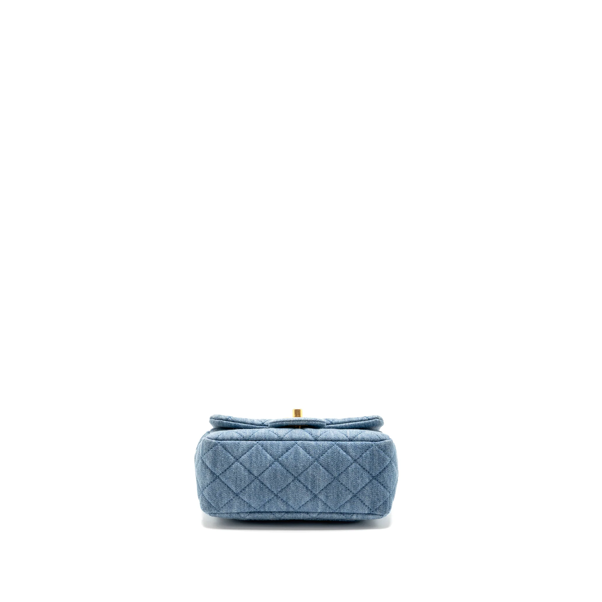 Chanel pearl crush mini square flap bag denim light blue GHW (microchip) - Image 6