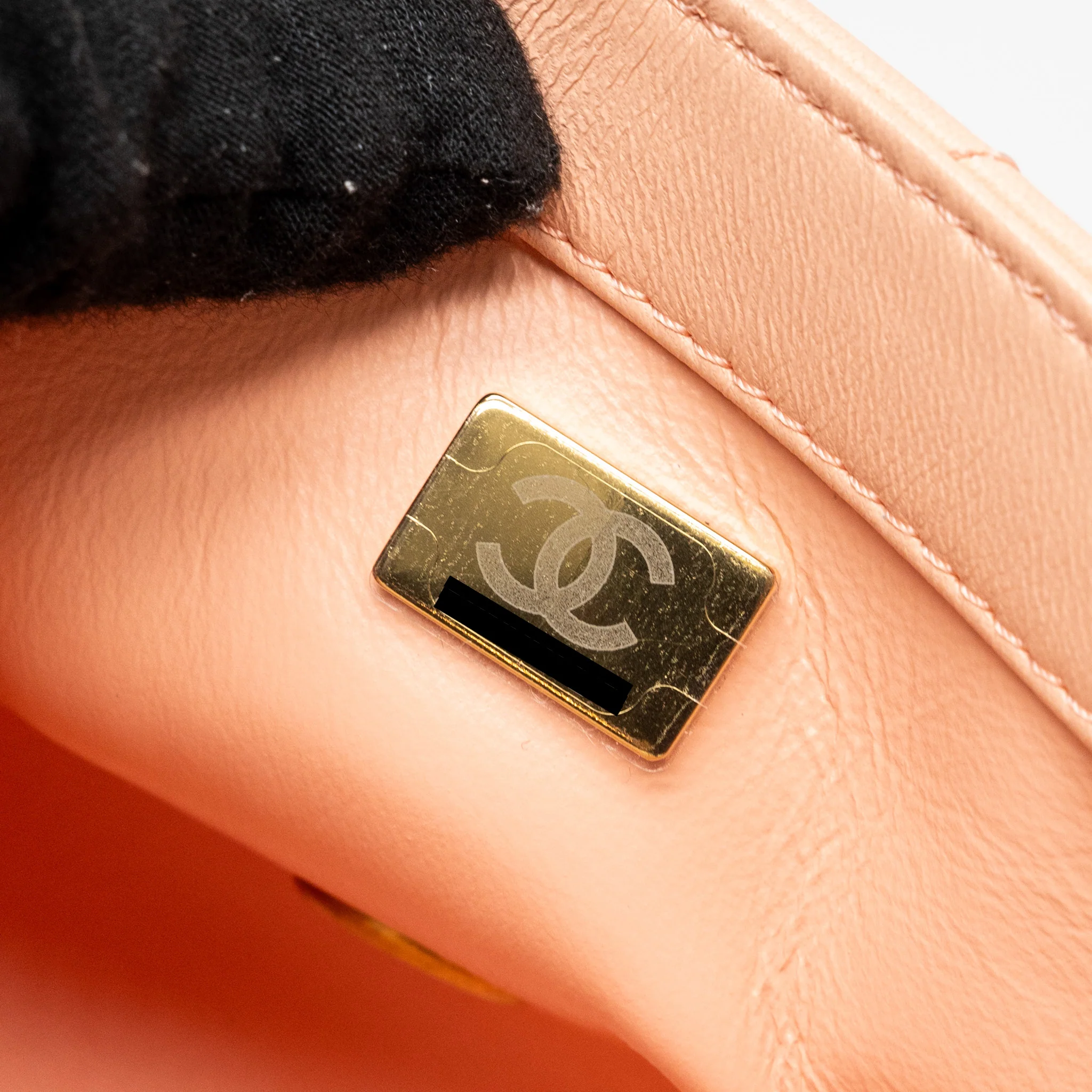 Chanel Pearl Crush Mini Square Flap bag lambskin light pink GHW (microchip) - Image 15