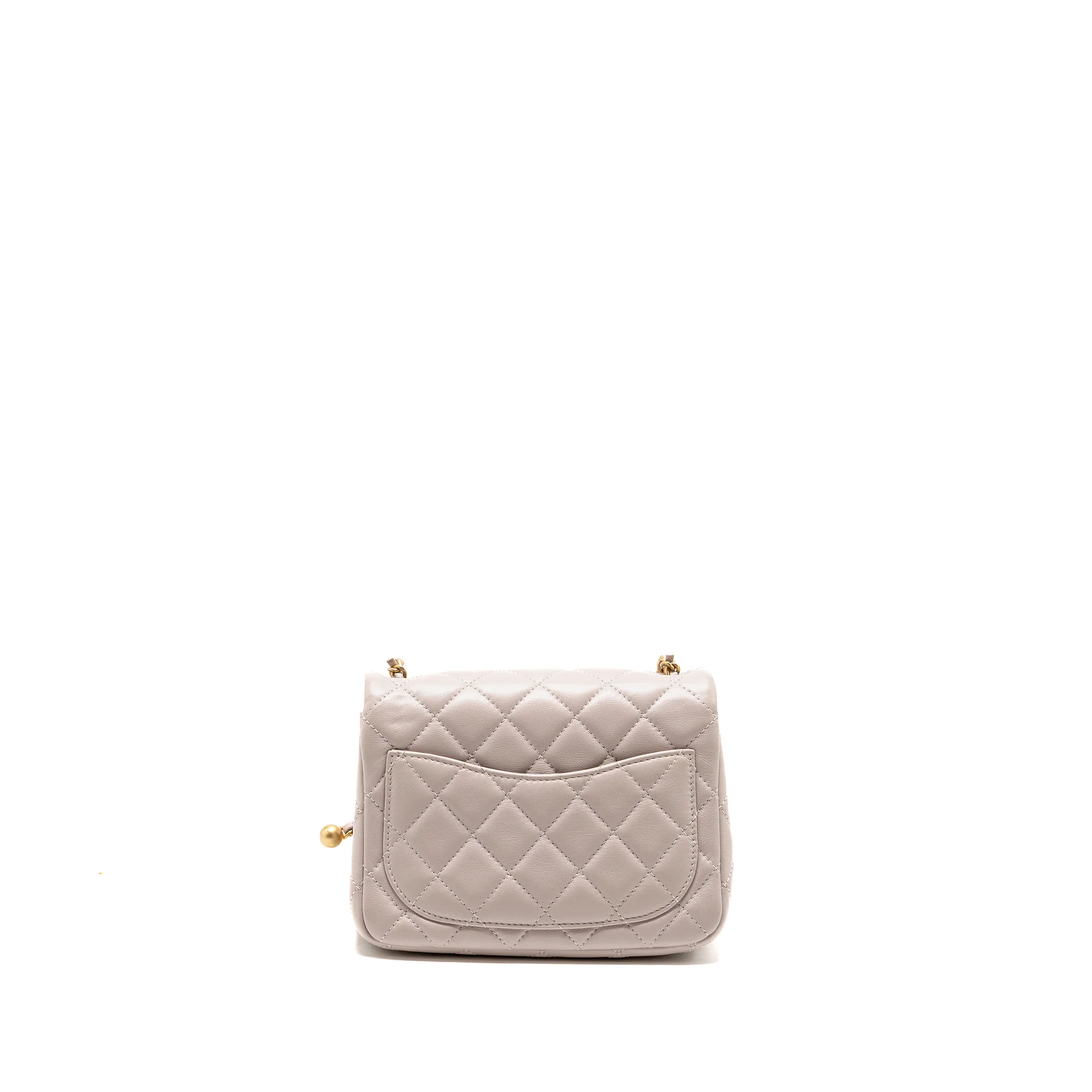 Chanel Pearl Crush Mini Square Flap Bag Lambskin Light Purple GHW (Microchip) - Image 2