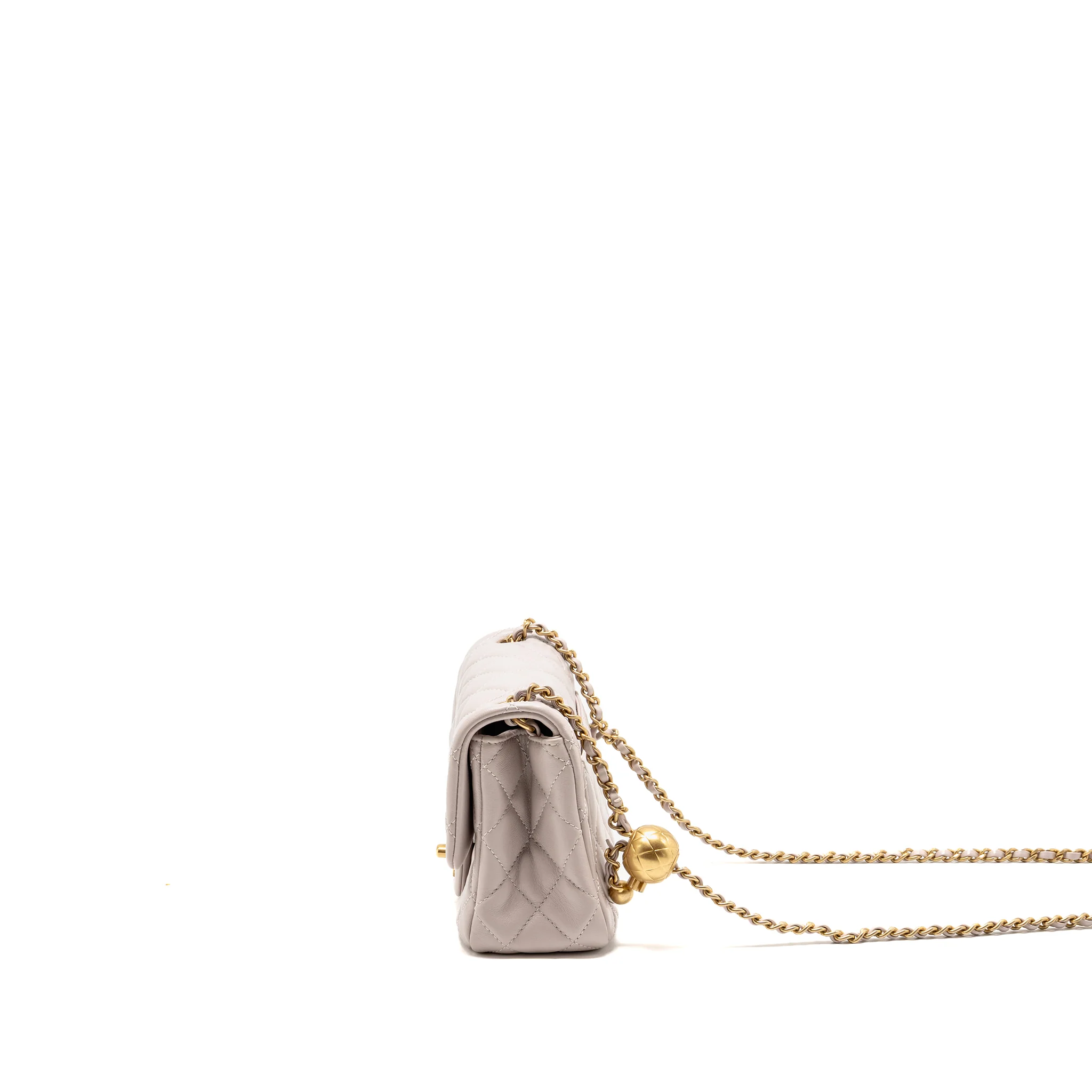 Chanel Pearl Crush Mini Square Flap Bag Lambskin Light Purple GHW (Microchip) - Image 4
