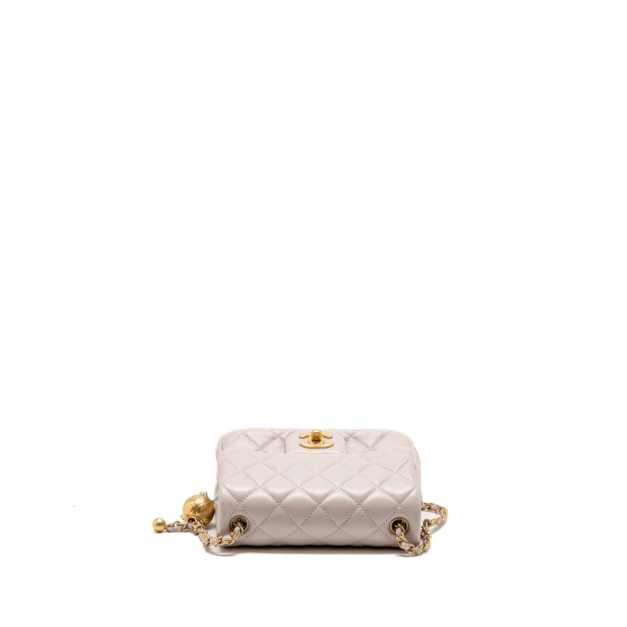 Chanel Pearl Crush Mini Square Flap Bag Lambskin Light Purple GHW (Microchip) - Image 5