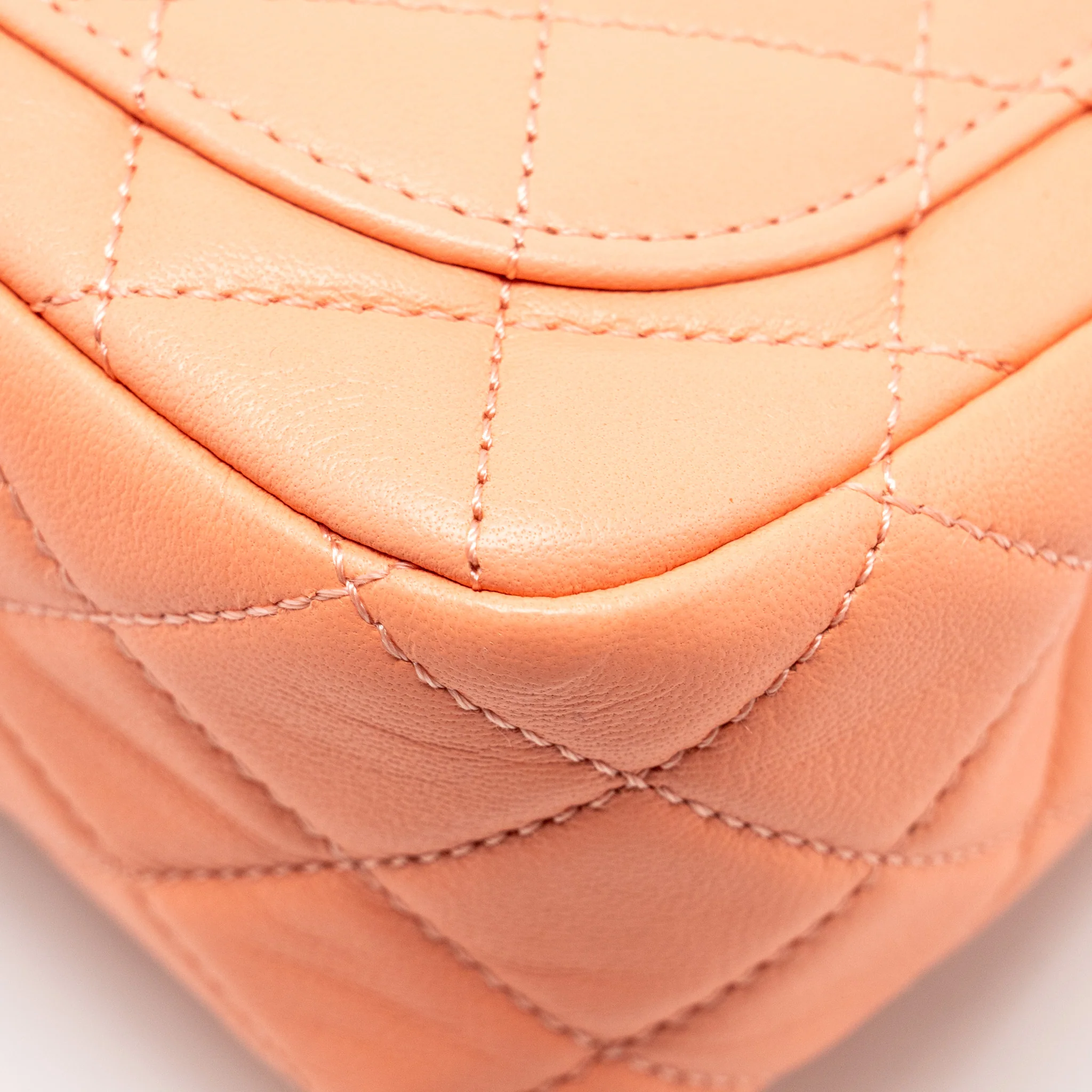 Chanel Pearl Crush Mini Square Lambskin Coral GHW (Microchip) - Image 10