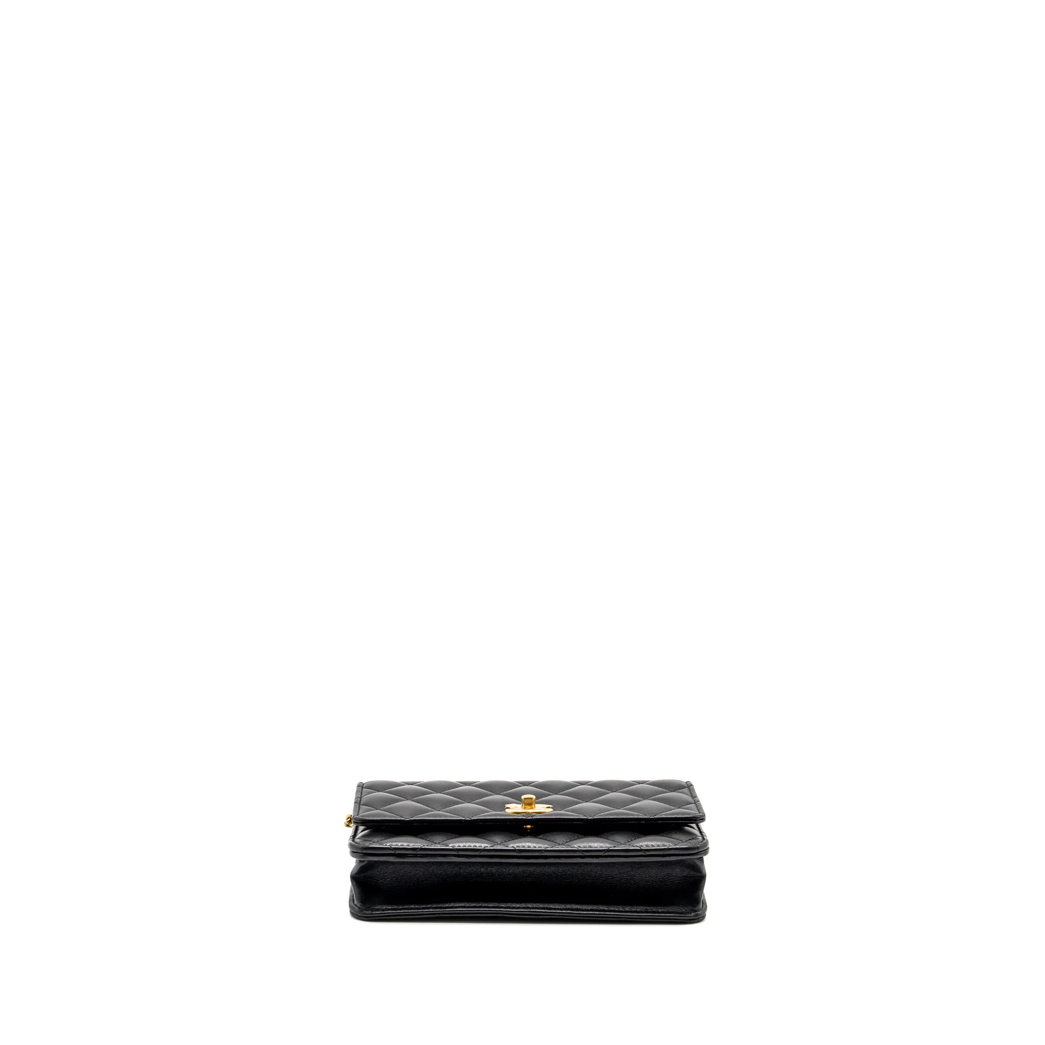 Chanel Pearl Crush Wallet on Chain Lambskin Black GHW (Microchip) - Image 3
