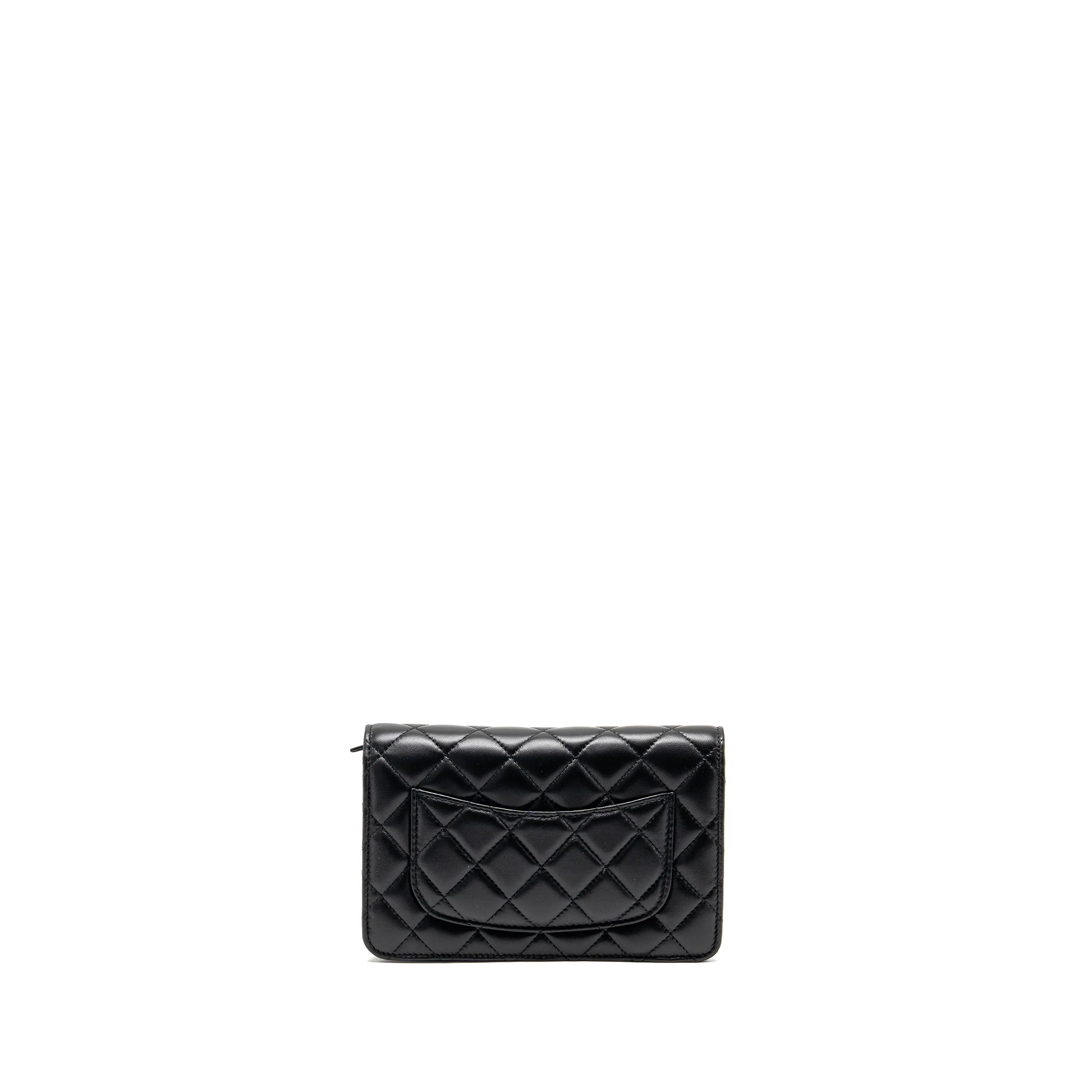 CHANEL Pearl Crush Wallet on Chain Lambskin Black GHW (Microchip) - Image 2