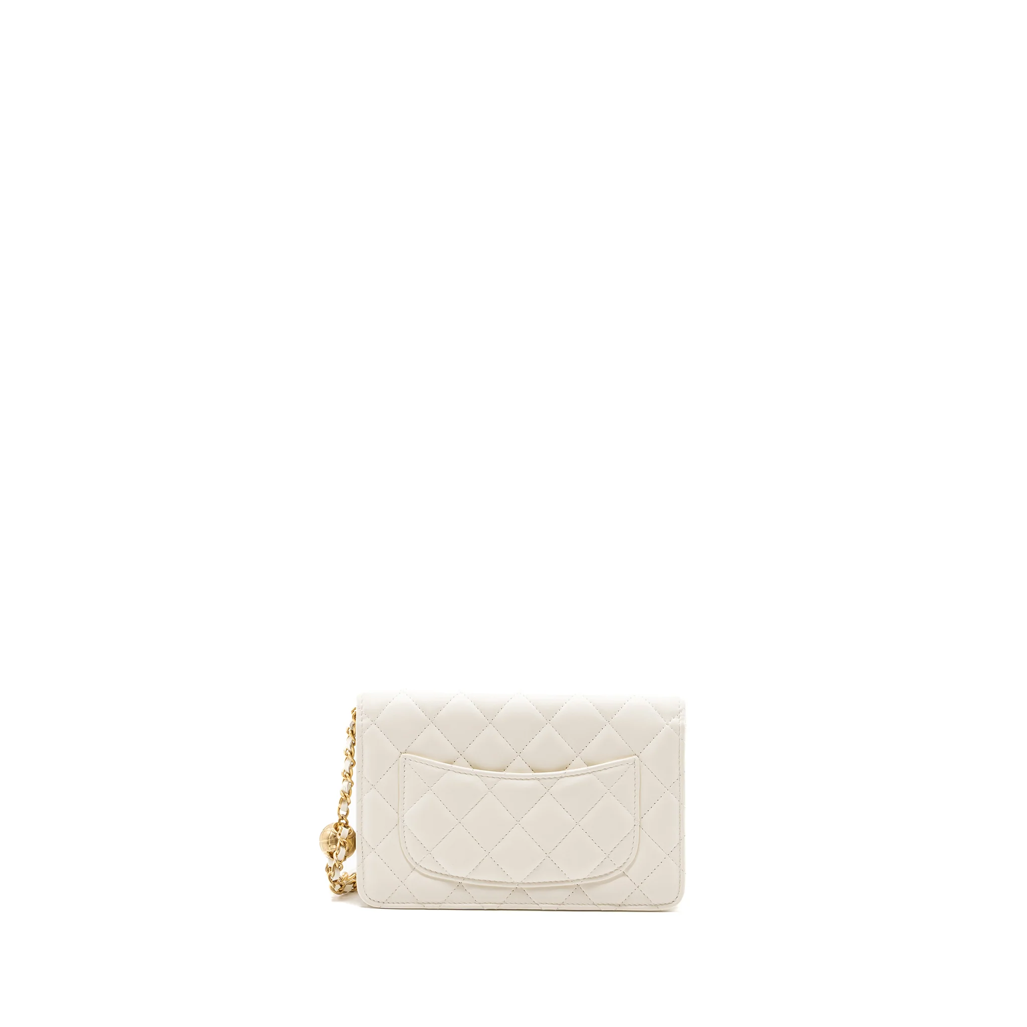 Chanel pearl crush wallet on chain lambskin White GHW (microchip) - Image 2