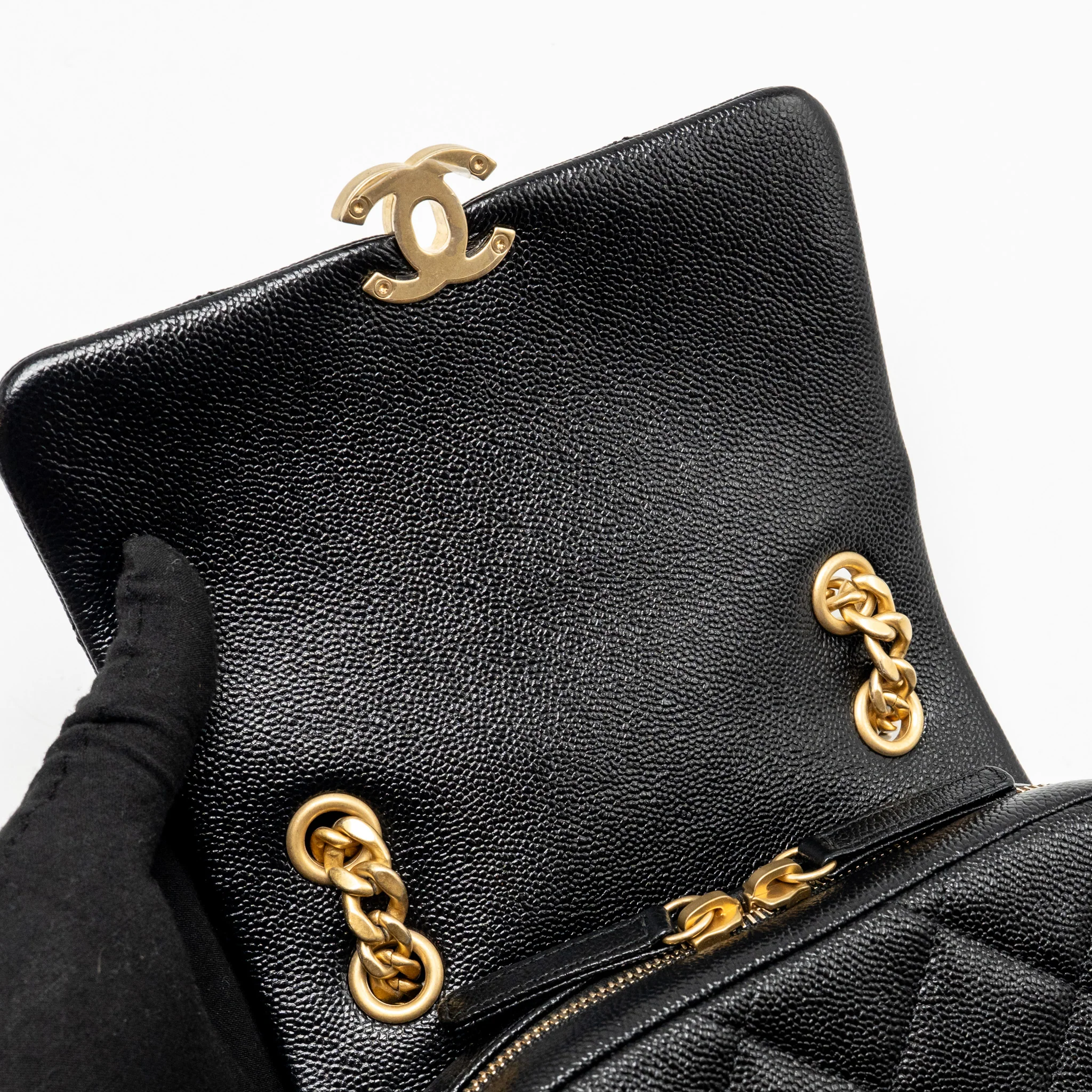 Chanel Quilted Flap Backpack Caviar Black GHW (Microchip) - Image 13