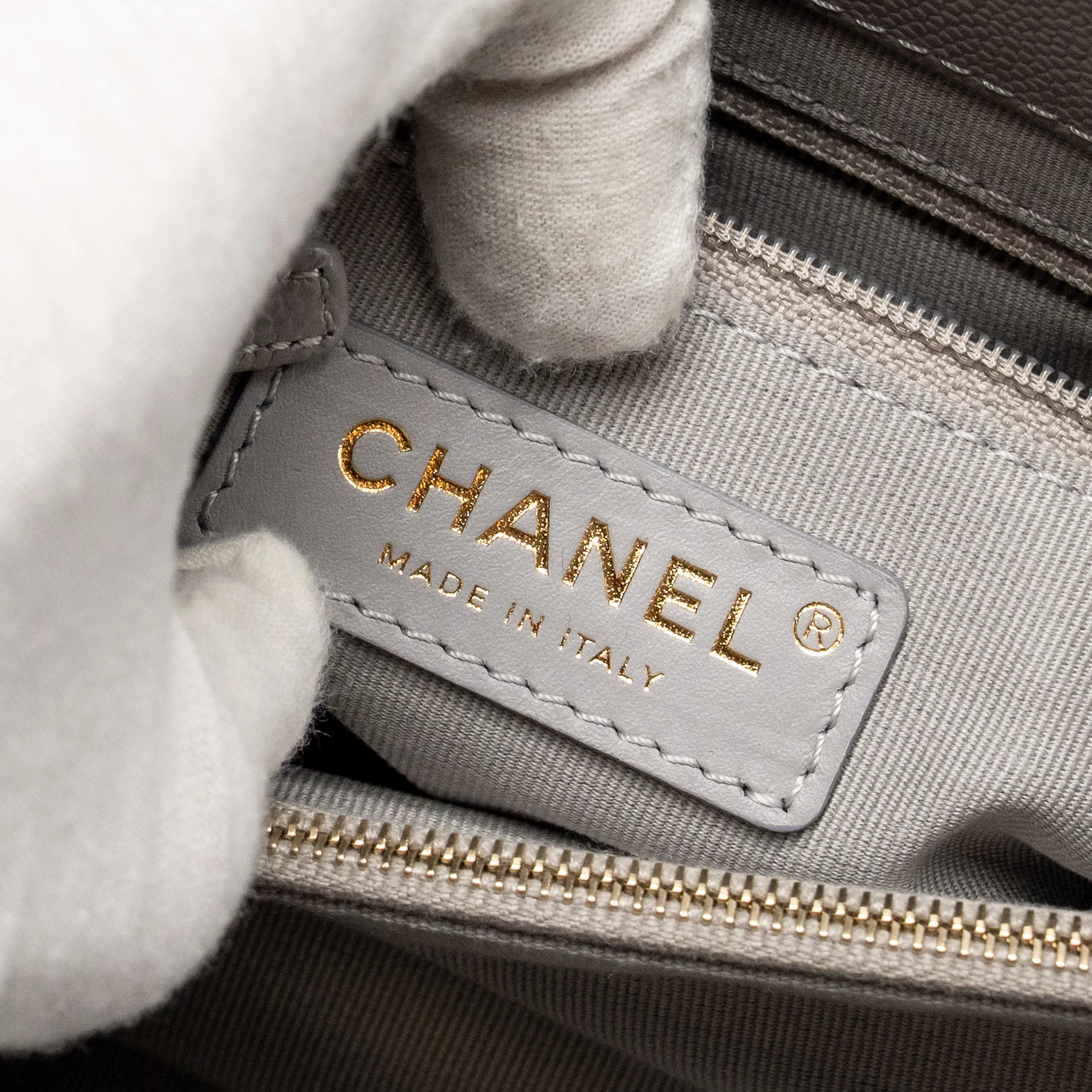 Chanel Quilted Flap Bag with Chain Handle Caviar Grey GHW (Microchip) - Image 16