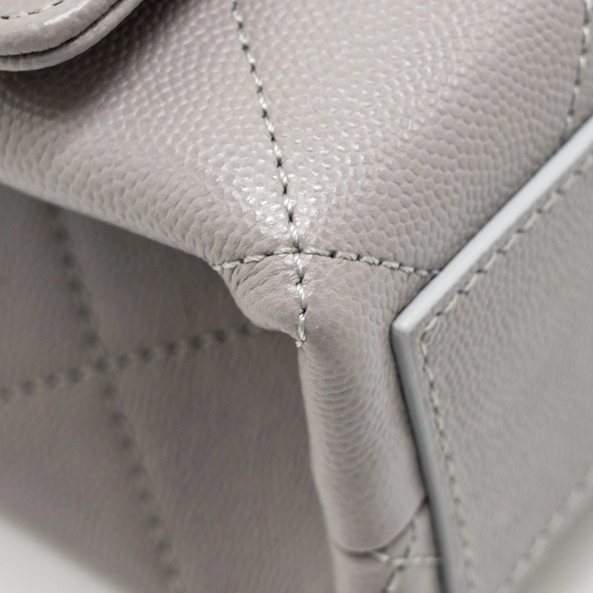 Chanel Quilted Flap Bag with Chain Handle Caviar Grey GHW (Microchip) - Image 9