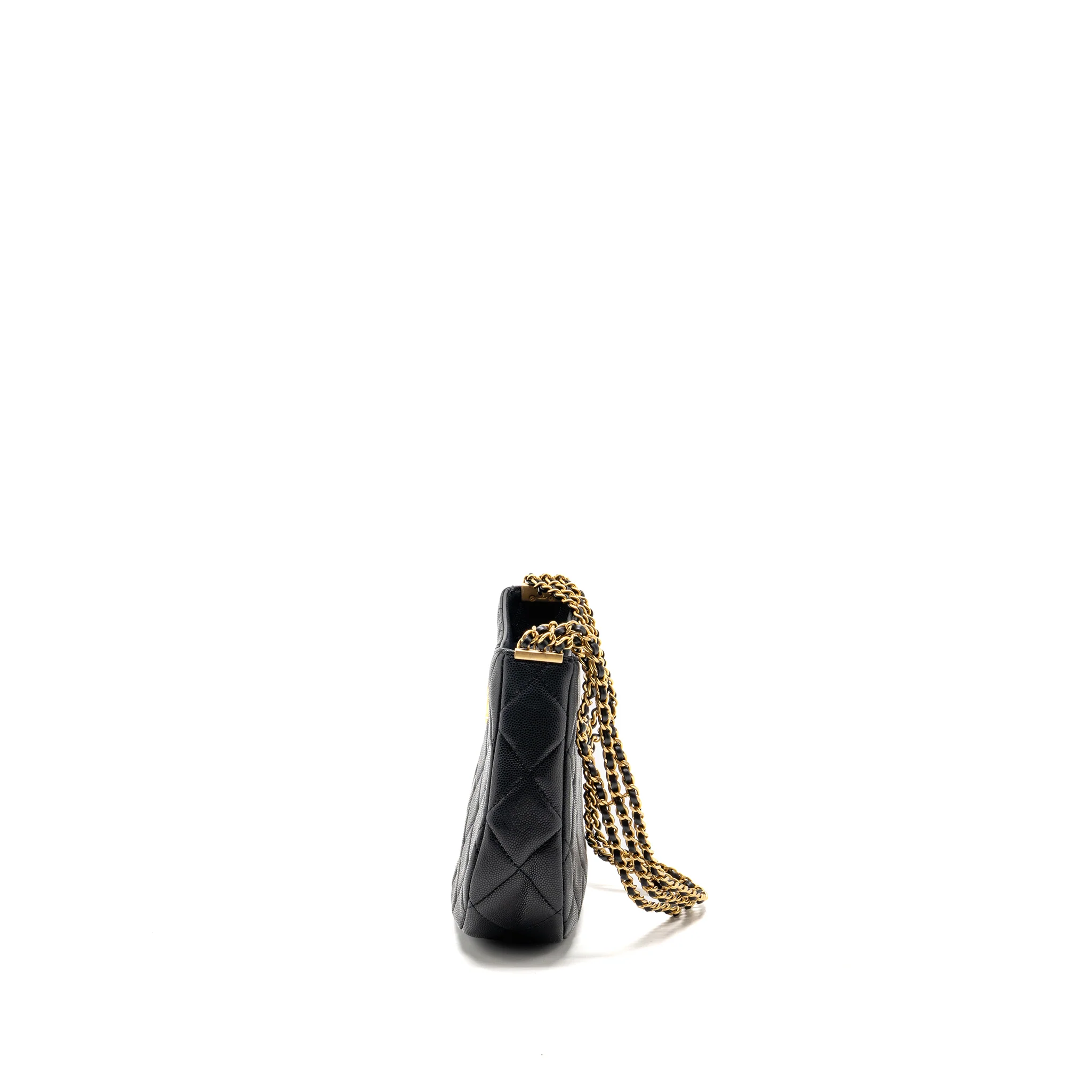 Chanel quilted hobo shoulder bag caviar black GHW (microchip) - Image 4