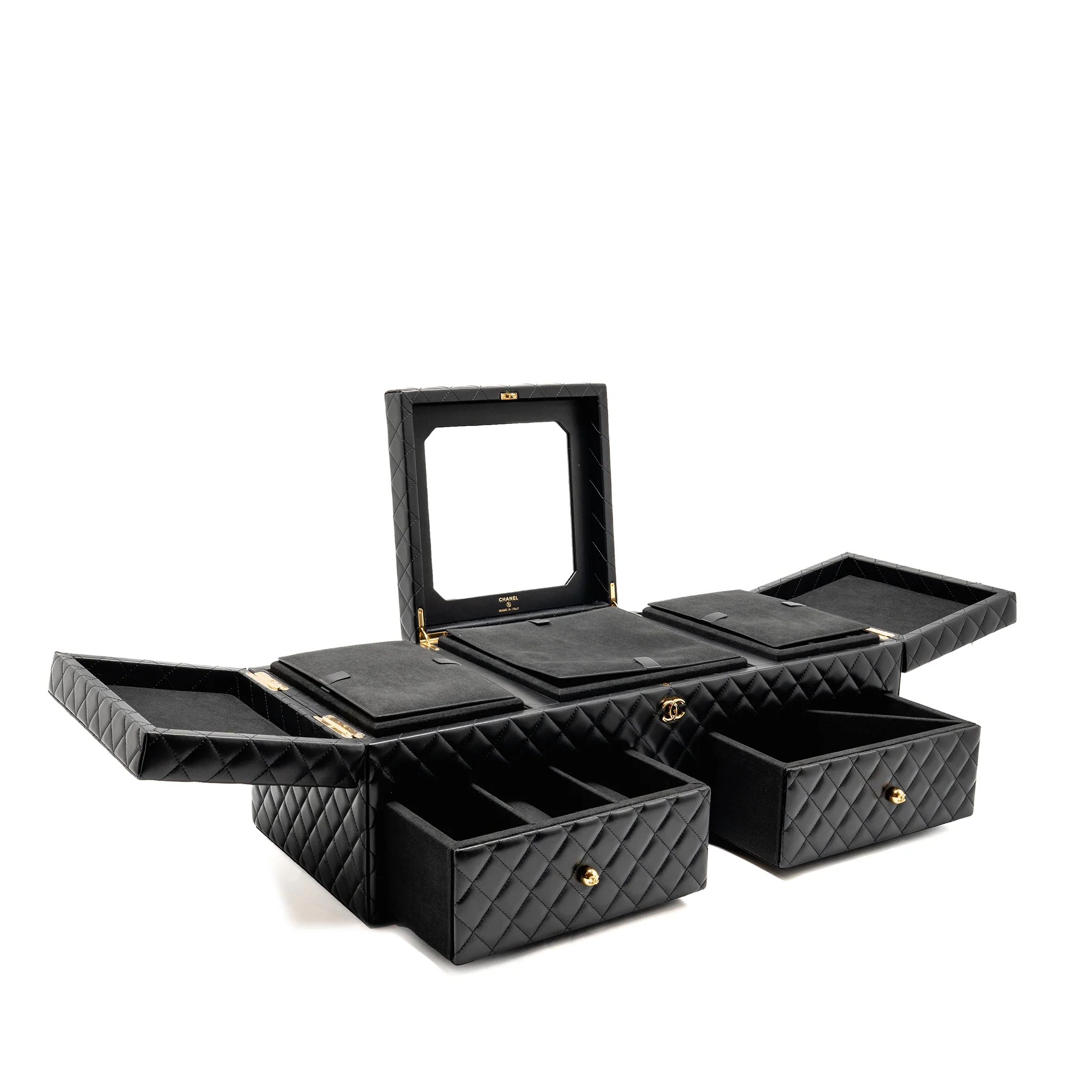 Chanel quilted jewellery box lambskin black LGHW (Microchip) - Image 2