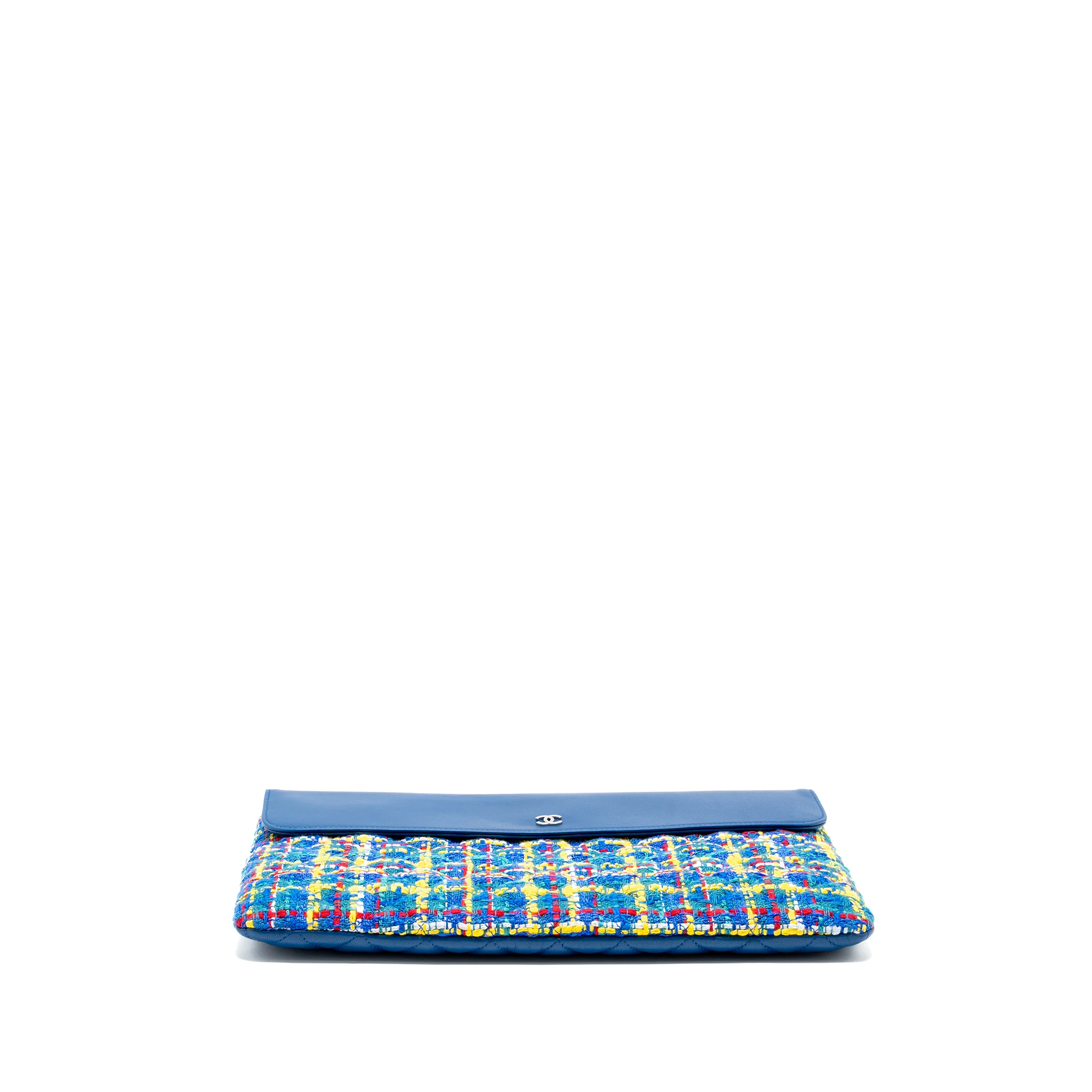 Chanel Quilted O-Case Pouch Tweed/Leather Blue/Multicolour SHW - Image 5