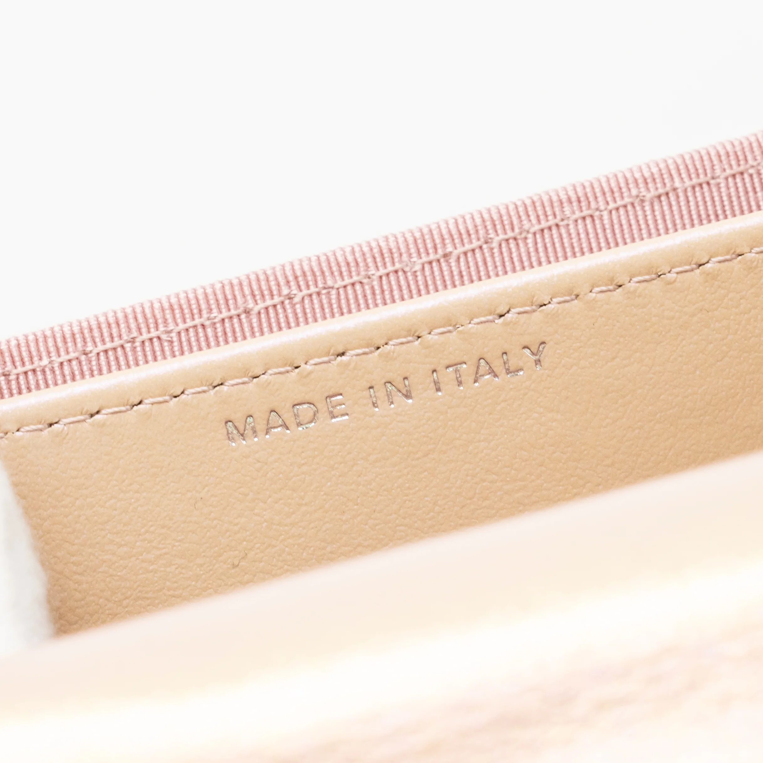 Chanel Quilted small classic flap wallet / card holder calfskin iridescent pink SHW - Image 13