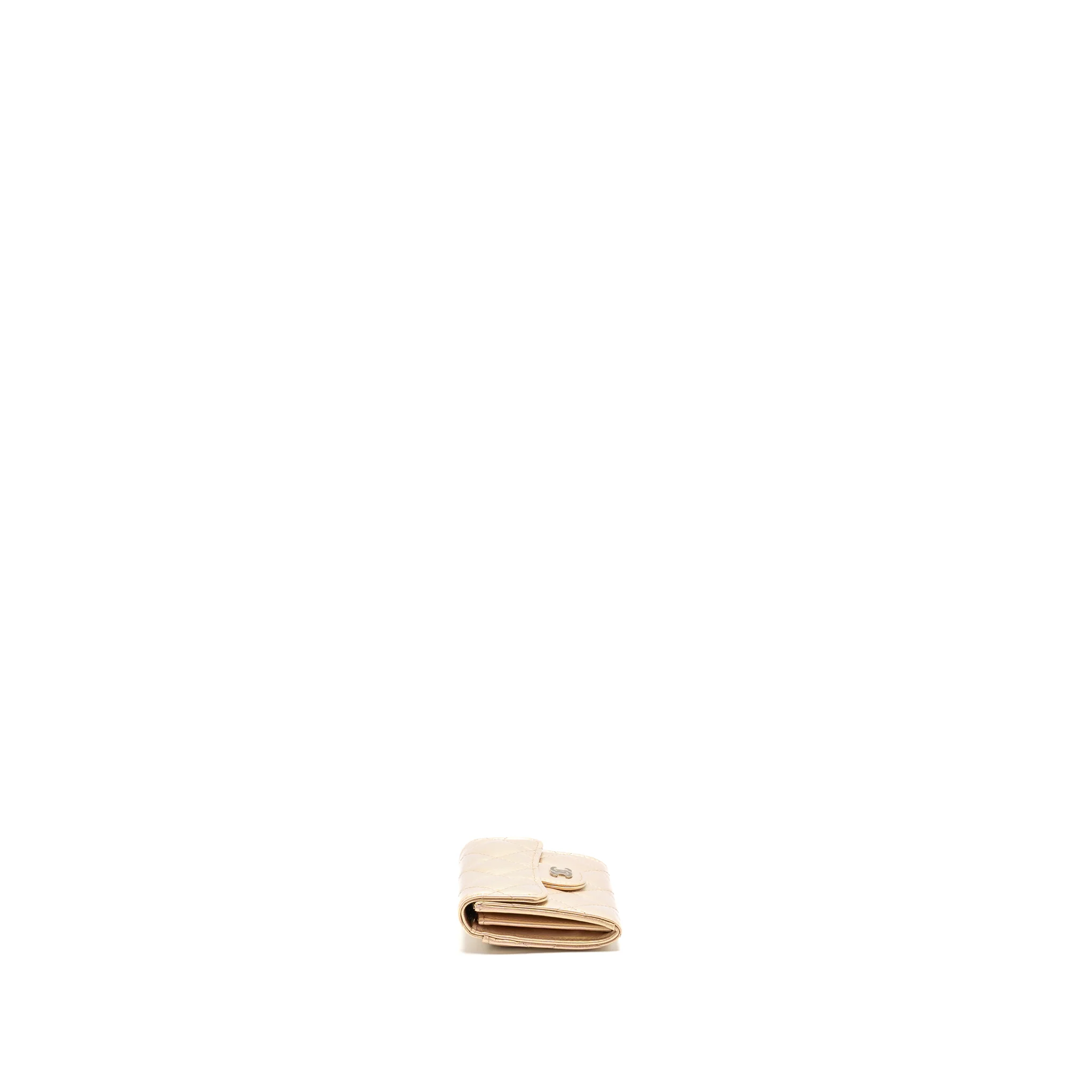 Chanel Quilted small classic flap wallet / card holder calfskin iridescent pink SHW - Image 3