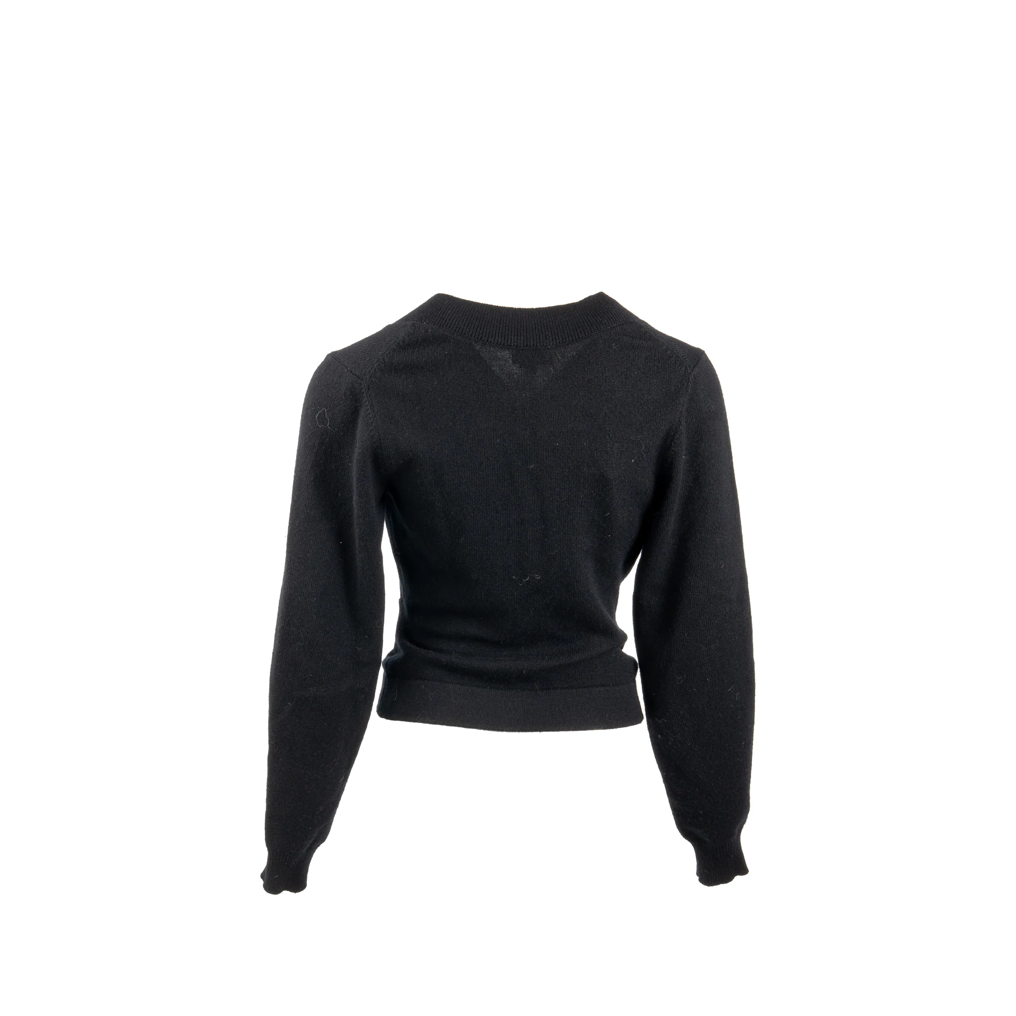 Chanel Size 34 Crystal Button Cardigan Cashmere Black - Image 3