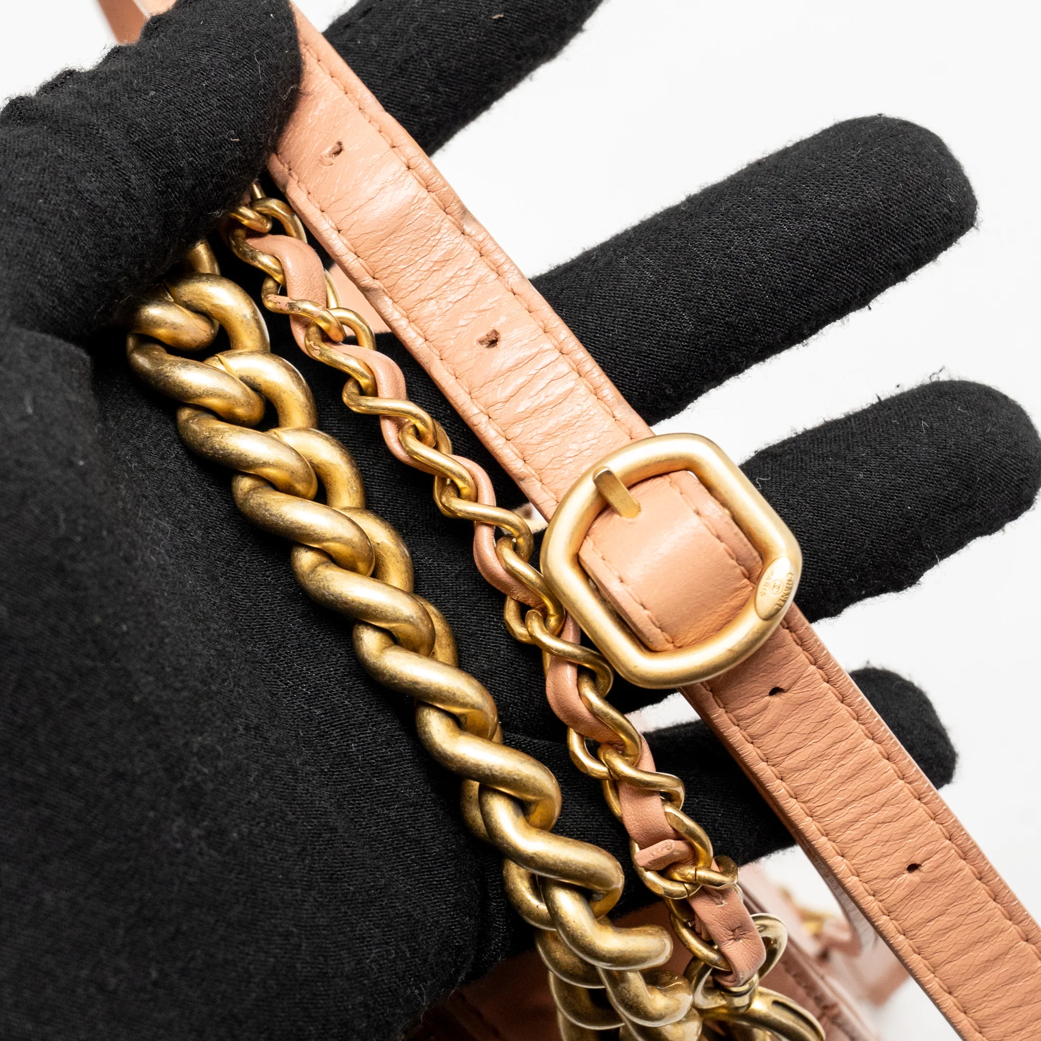 Chanel round clutch with chain moon&star zipper calfskin pink GHW - Image 19