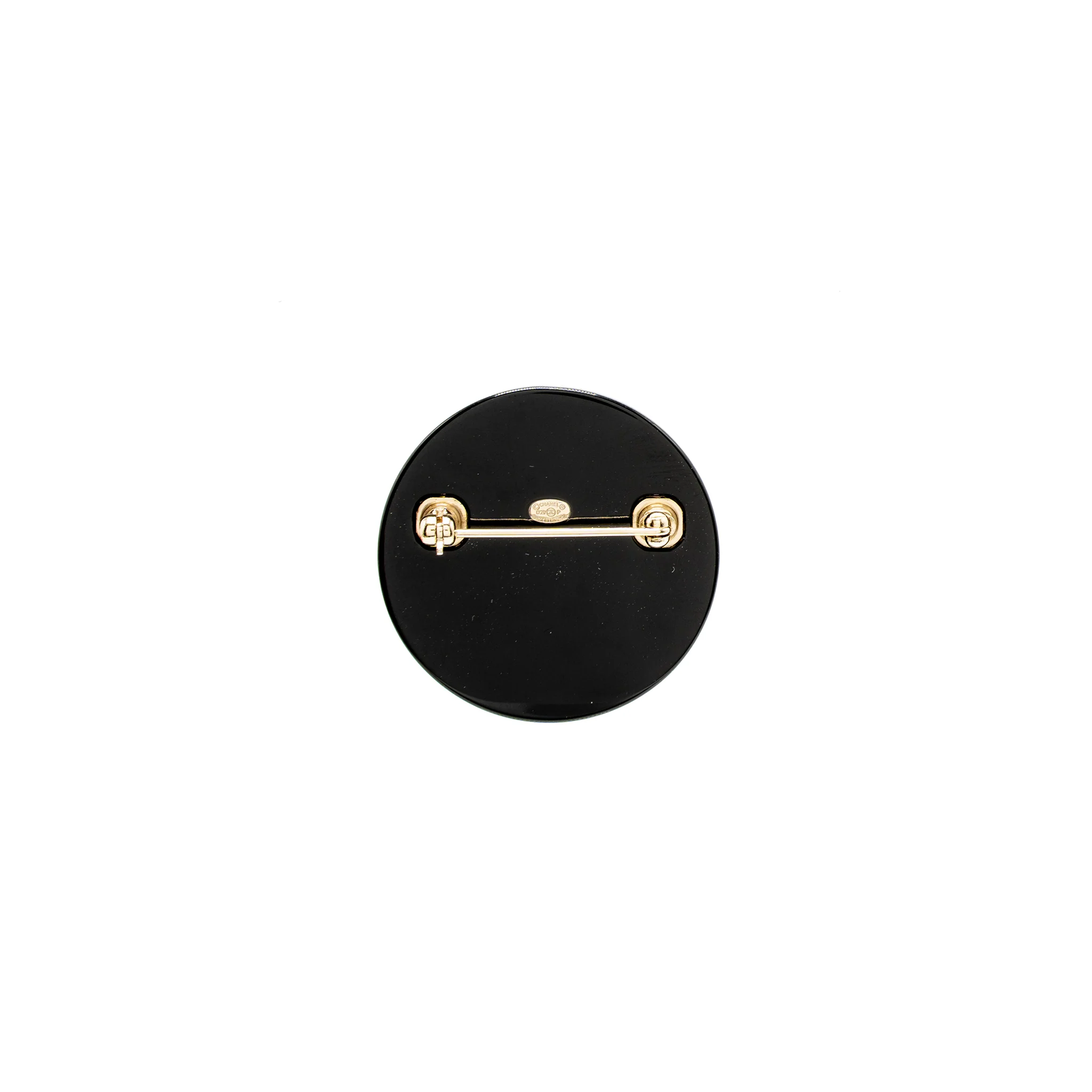 Chanel Round Letter/CC Logo Brooch Multicolour Light Gold Tone - Image 3