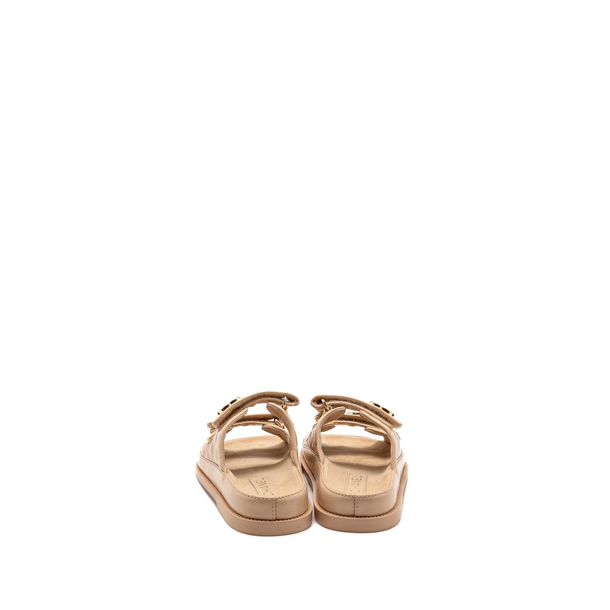 Chanel size 37 dad sandals shiny calfskin light pink - Image 4