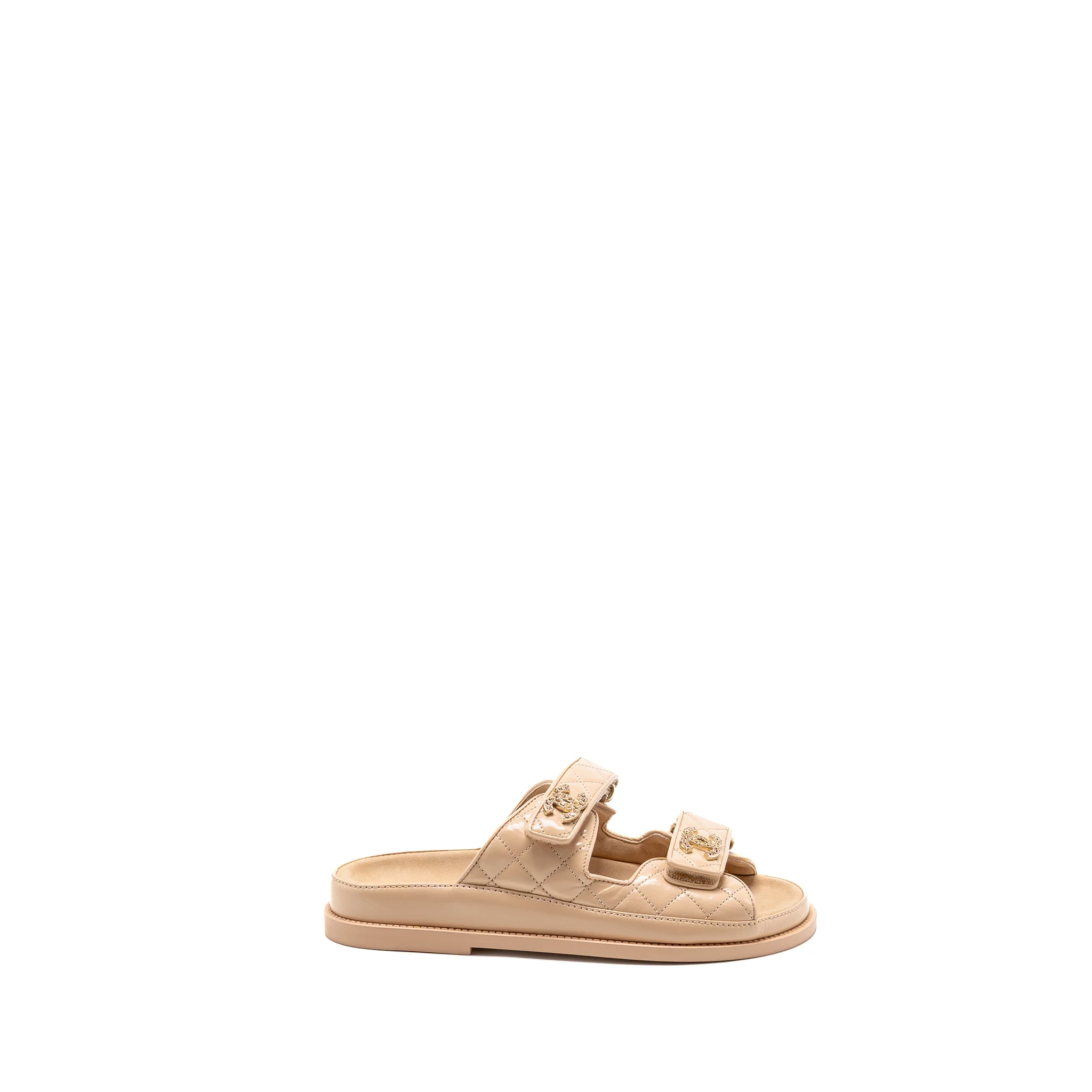 Chanel size 37 dad sandals shiny calfskin light pink - Image 5