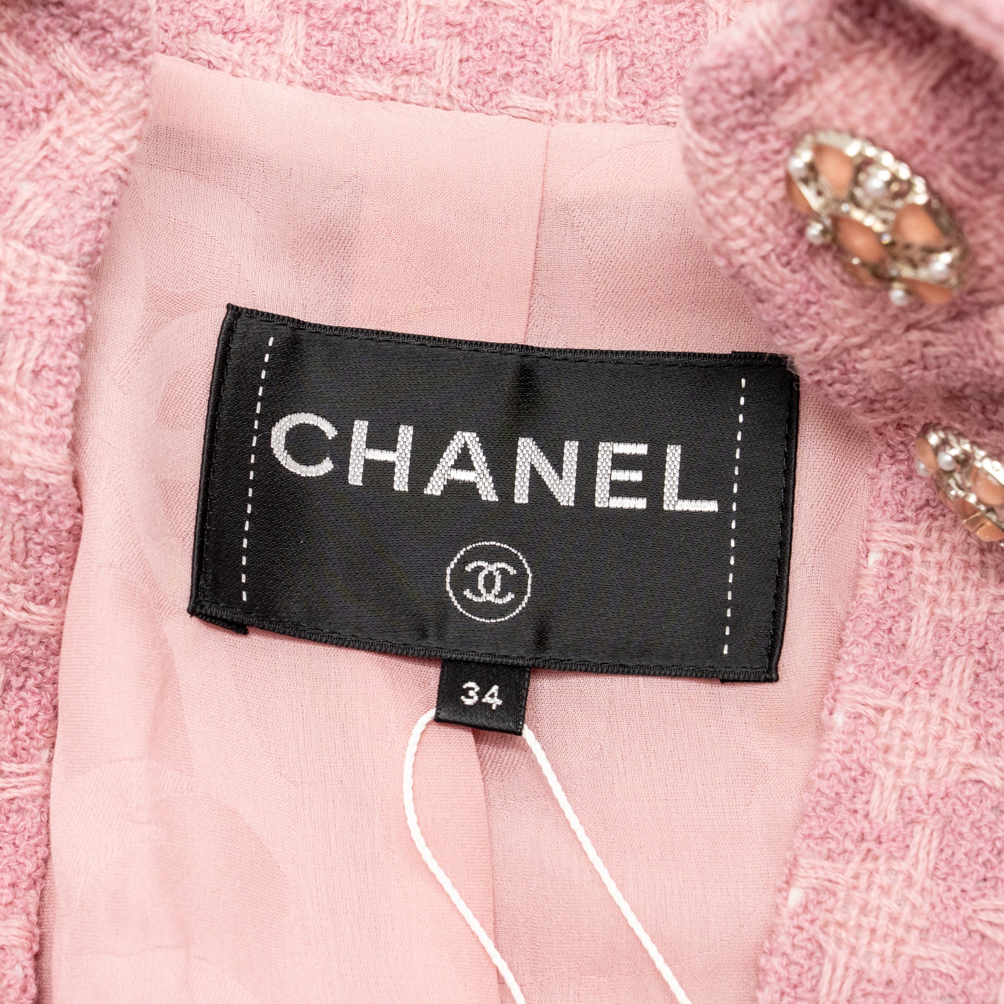Chanel Size 34 19B Detailed Button Jacket Wool Pink - Image 6