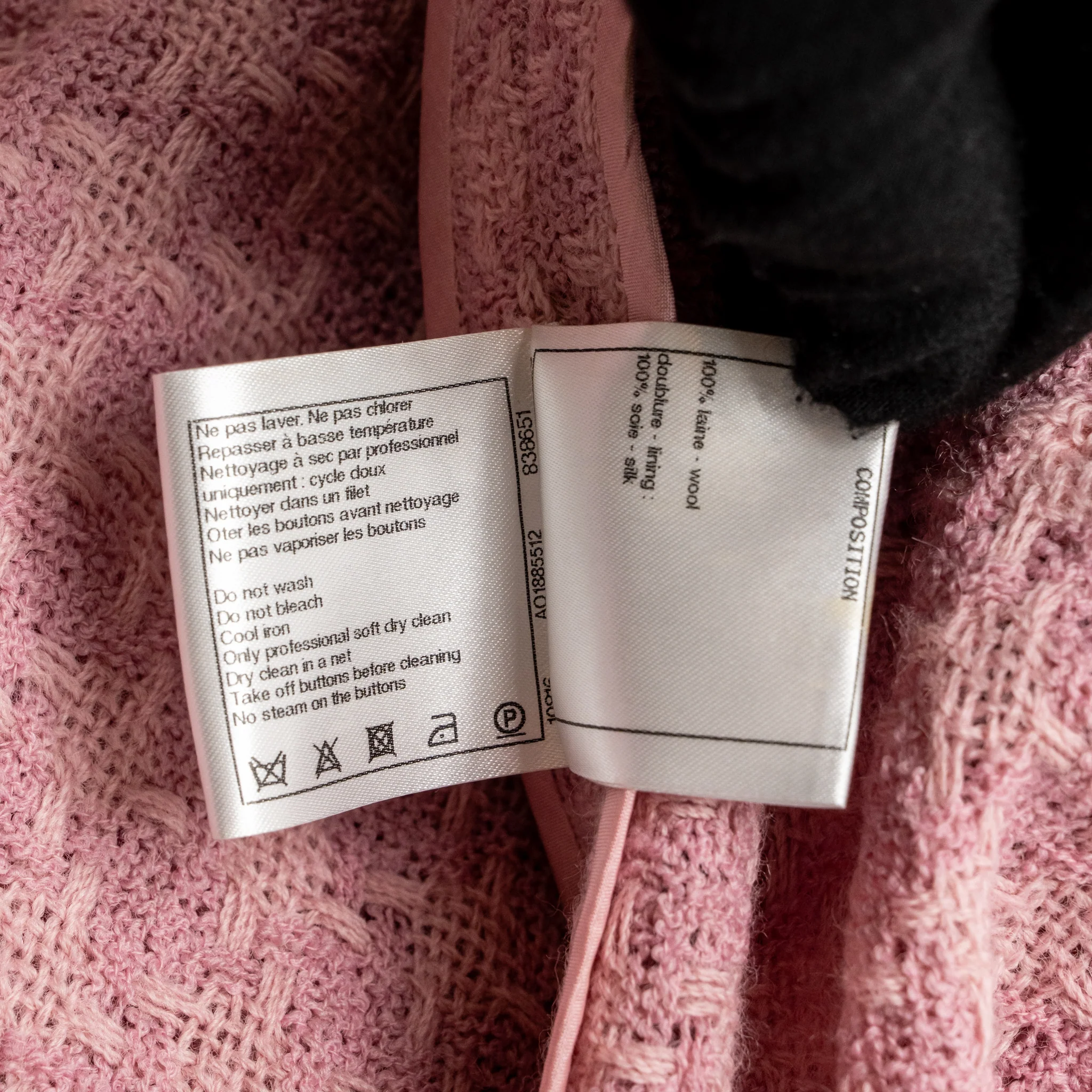 Chanel Size 34 19B Detailed Button Jacket Wool Pink - Image 8