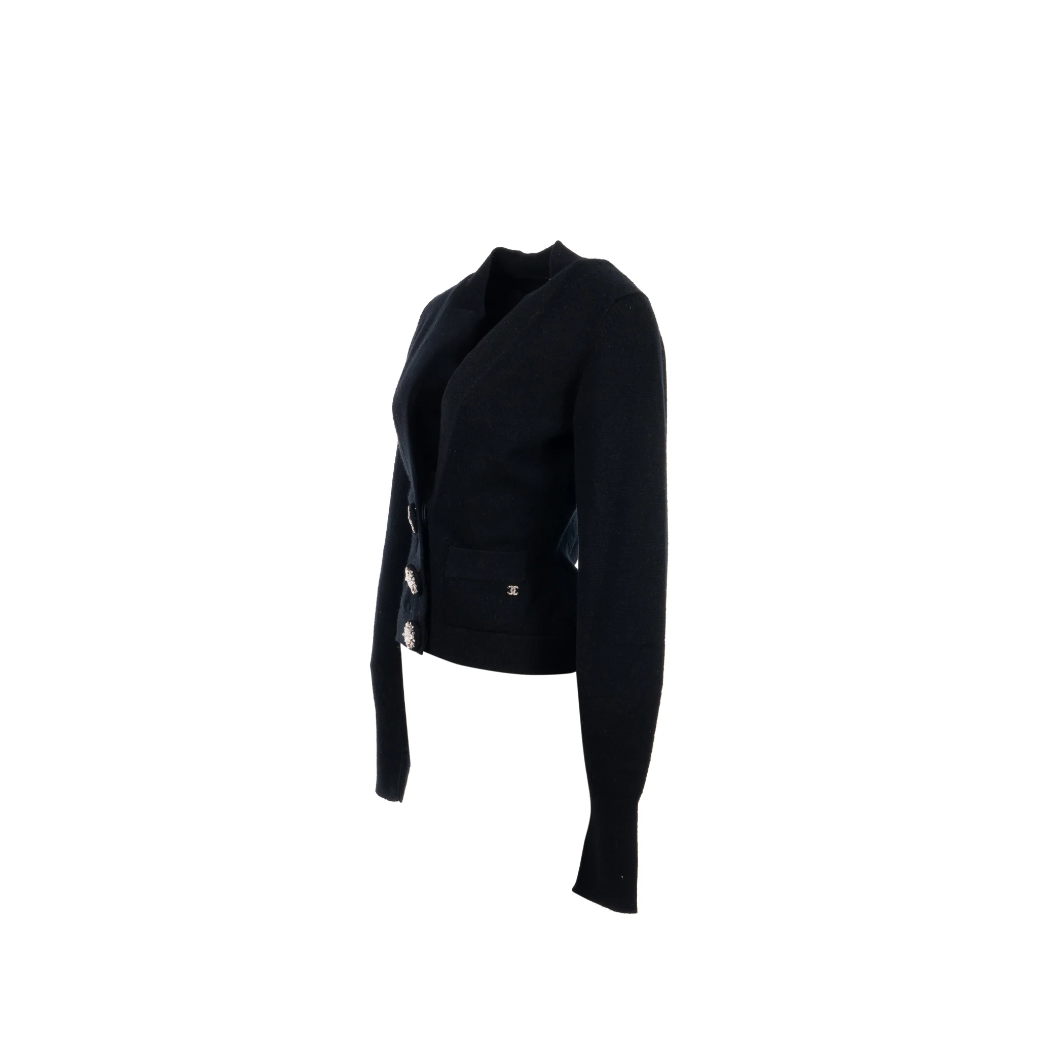 Chanel Size 34 22A Cardigan Cashmere Black - Image 2