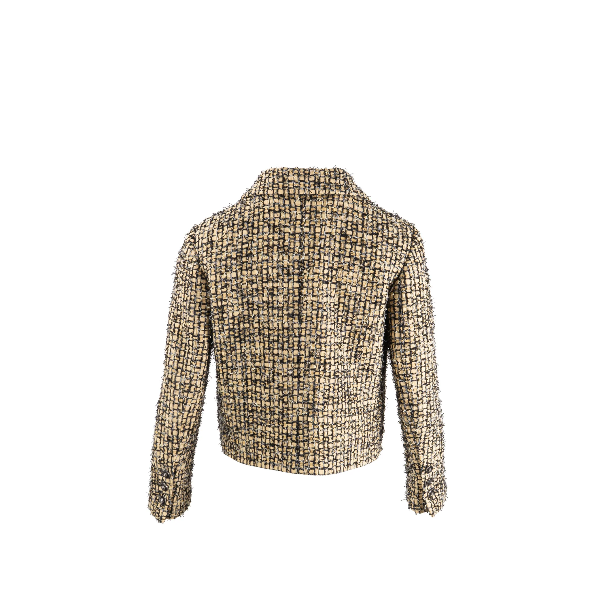Chanel Size 34 22P Lion Button Jacket Polyester/Cotton/Linen Yellow/Black/Gray - Image 2