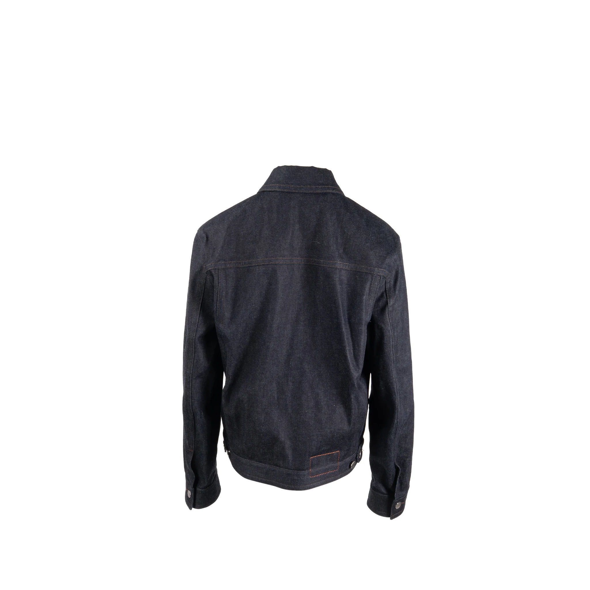 Hermes Size 50 Blouson Icones AU Carre Denim Jacket Cotton Indigo SHW - Image 2